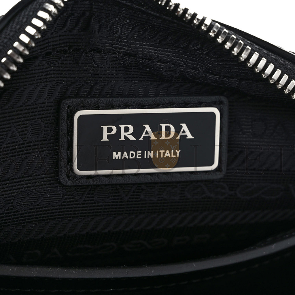 Pra*a saffiano shoulder bag black (20*14*8cm)