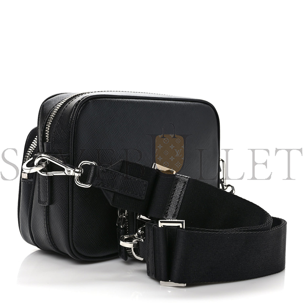 Pra*a saffiano shoulder bag black (20*14*8cm)