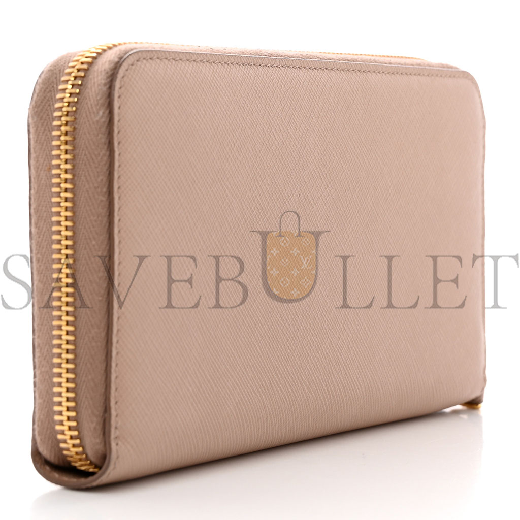 Pra*a saffiano shine zip around wallet cipria (20*11*2cm)