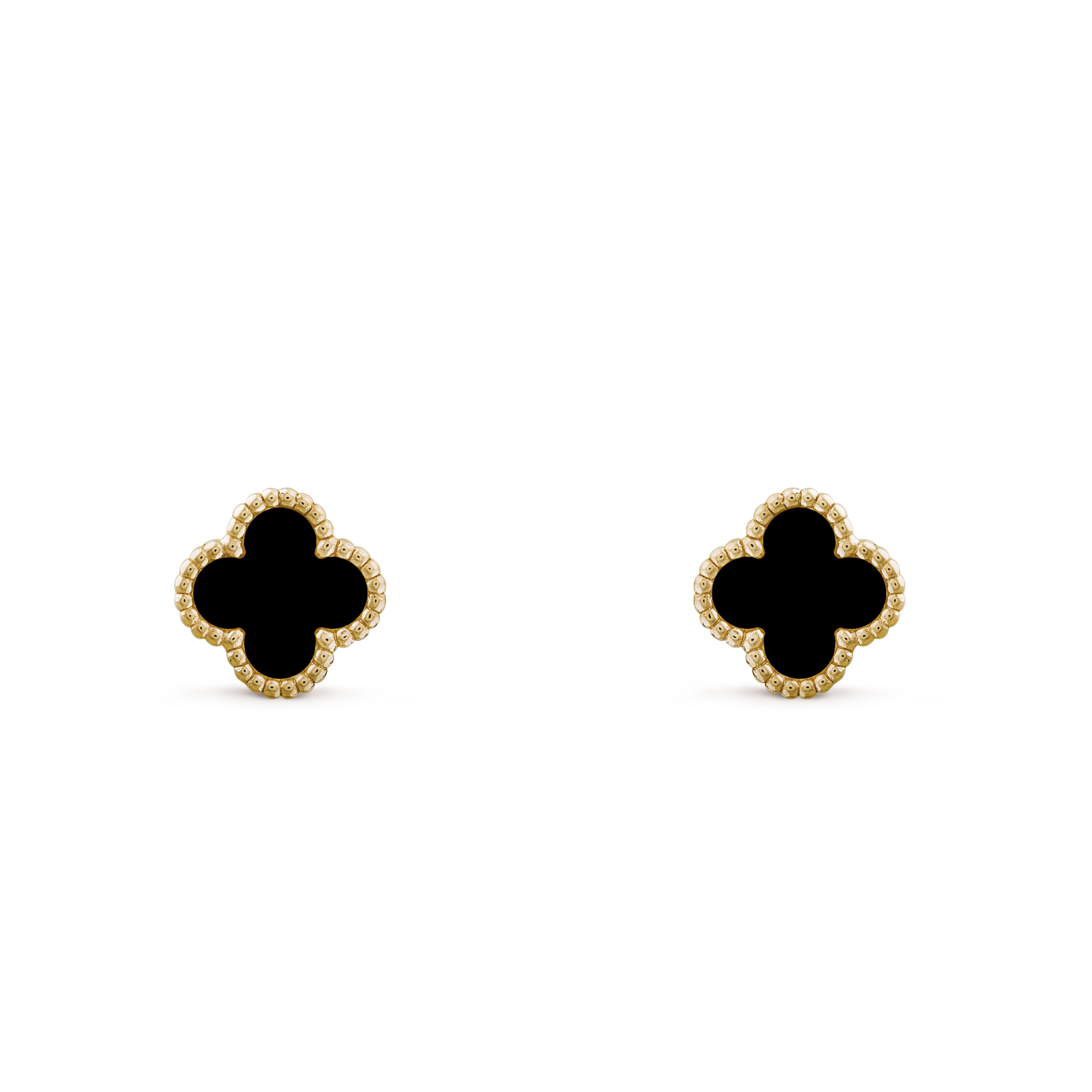 V*N CL*F arpels sweet alhambra earstuds - yellow gold, onyx  vcara44900