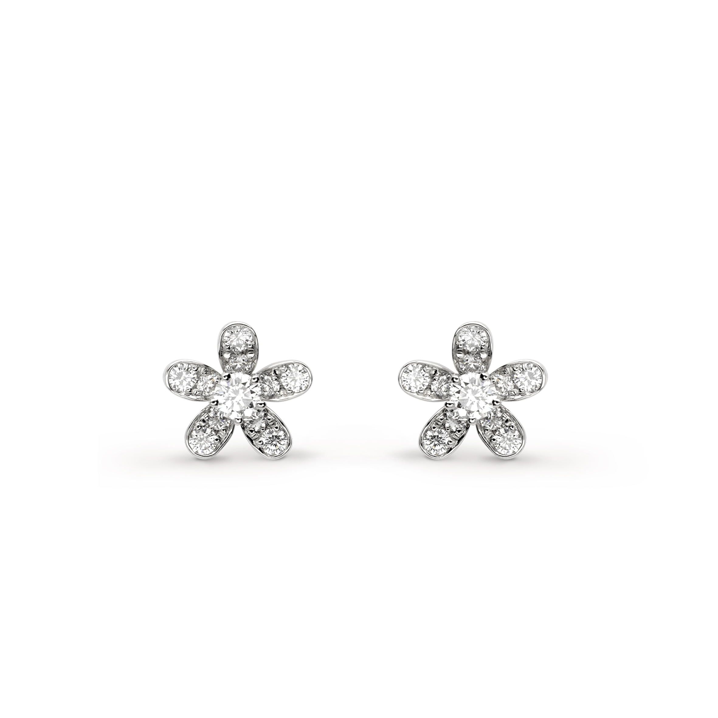 v*n cl*f arpels socrate earstuds, 1 flower - white gold, Di*m*nd  vcarg44100