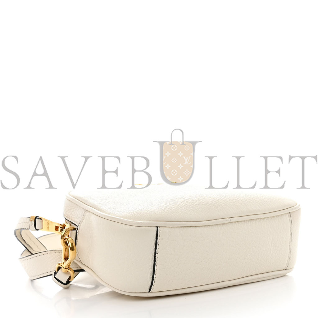 Pra*a vitello daino camera crossbody bianco (19*12*2cm)