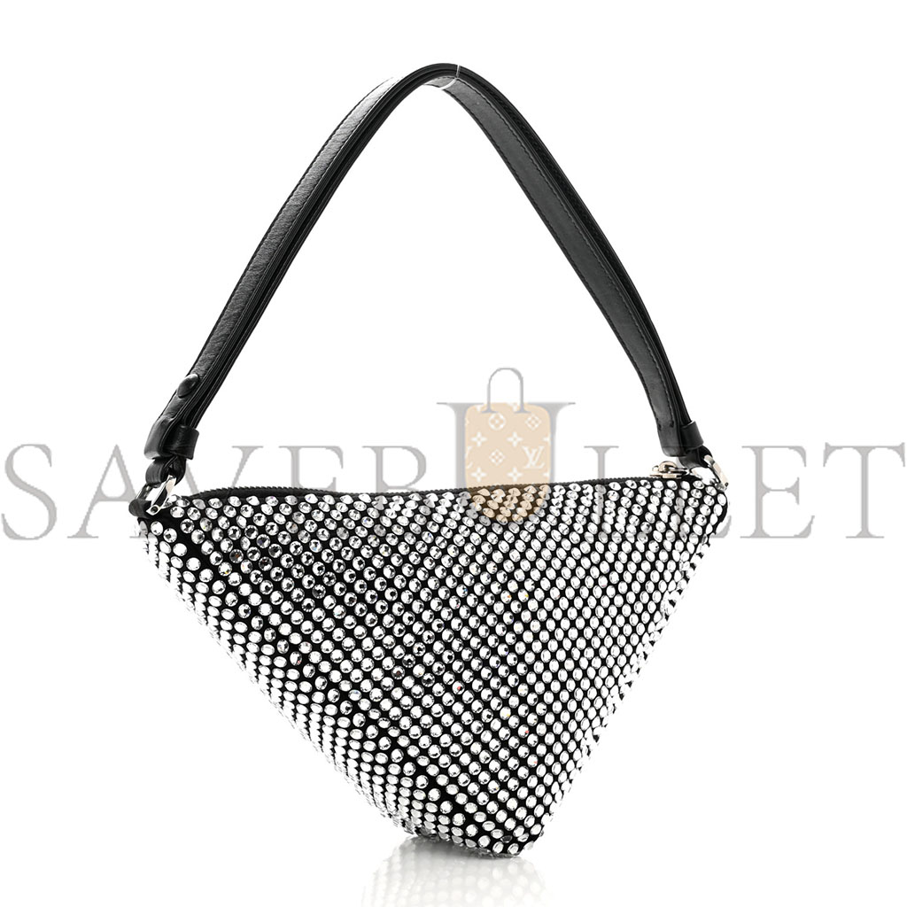 Pra*a satin crystal triangle pouch cristal (26*15*6m)