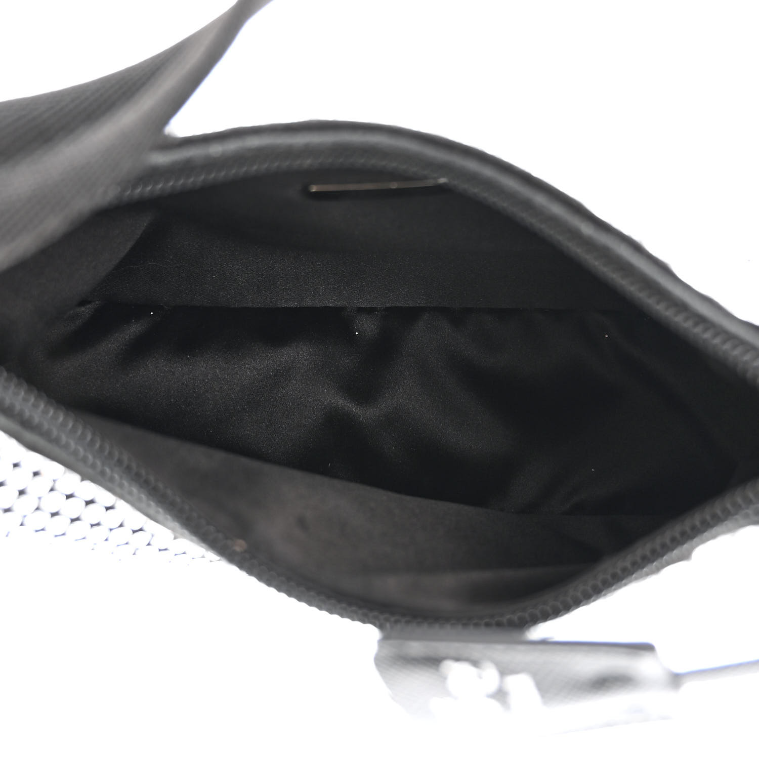 Pra*a satin crystal mini re-edition 2000 bag black (22*17*6cm)