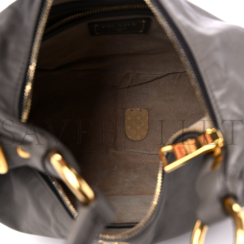 Pra*a soft calf hobo bambu grey (32*29*14cm)