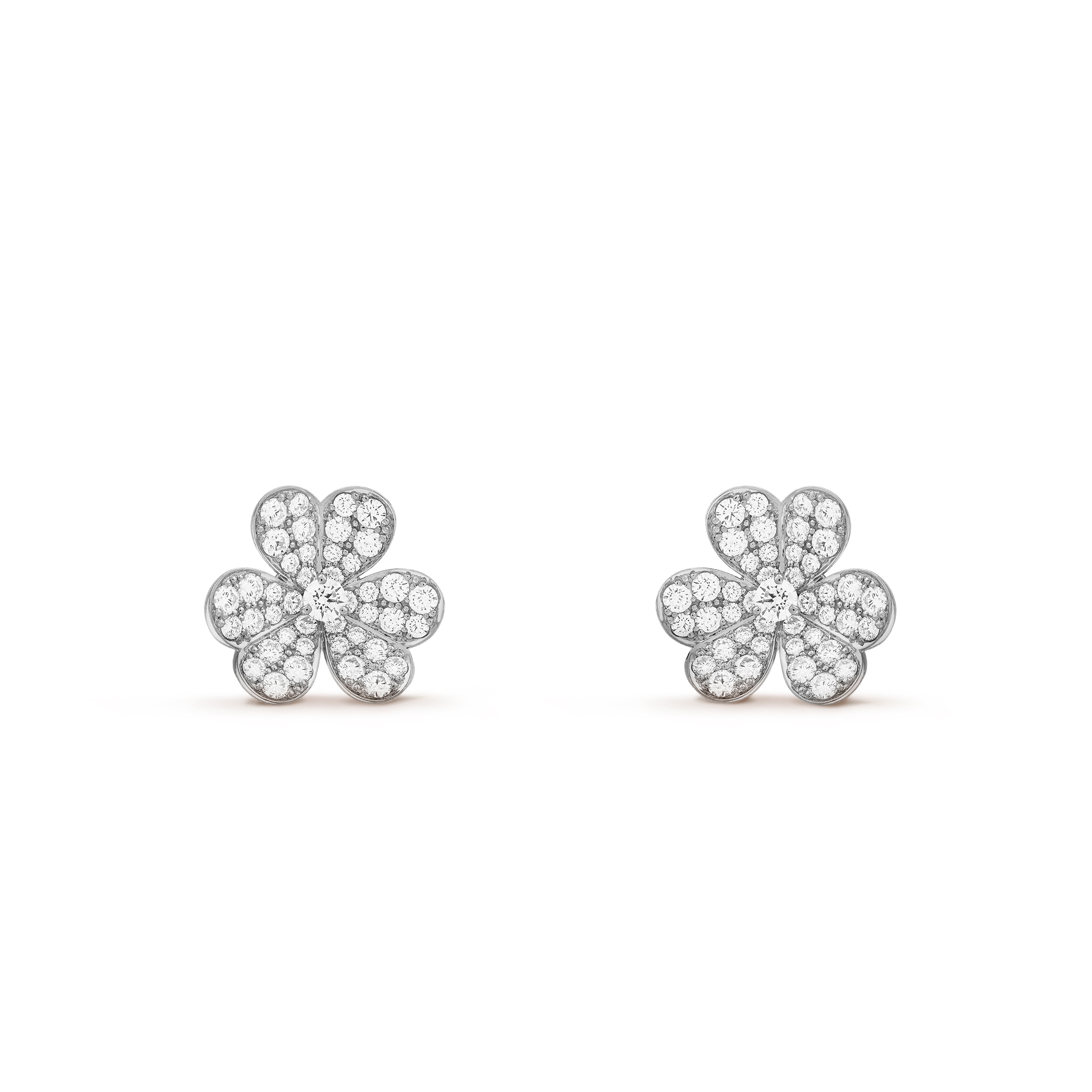 v*n cl*f arpels frivole earrings, small model - white gold, Di*m*nd  vcarb65800
