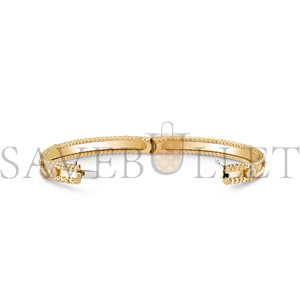 v*n cl*f arpels perlÉe sweet clovers bracelet, medium model - yellow gold, Di*m*nd  vcarp6x400