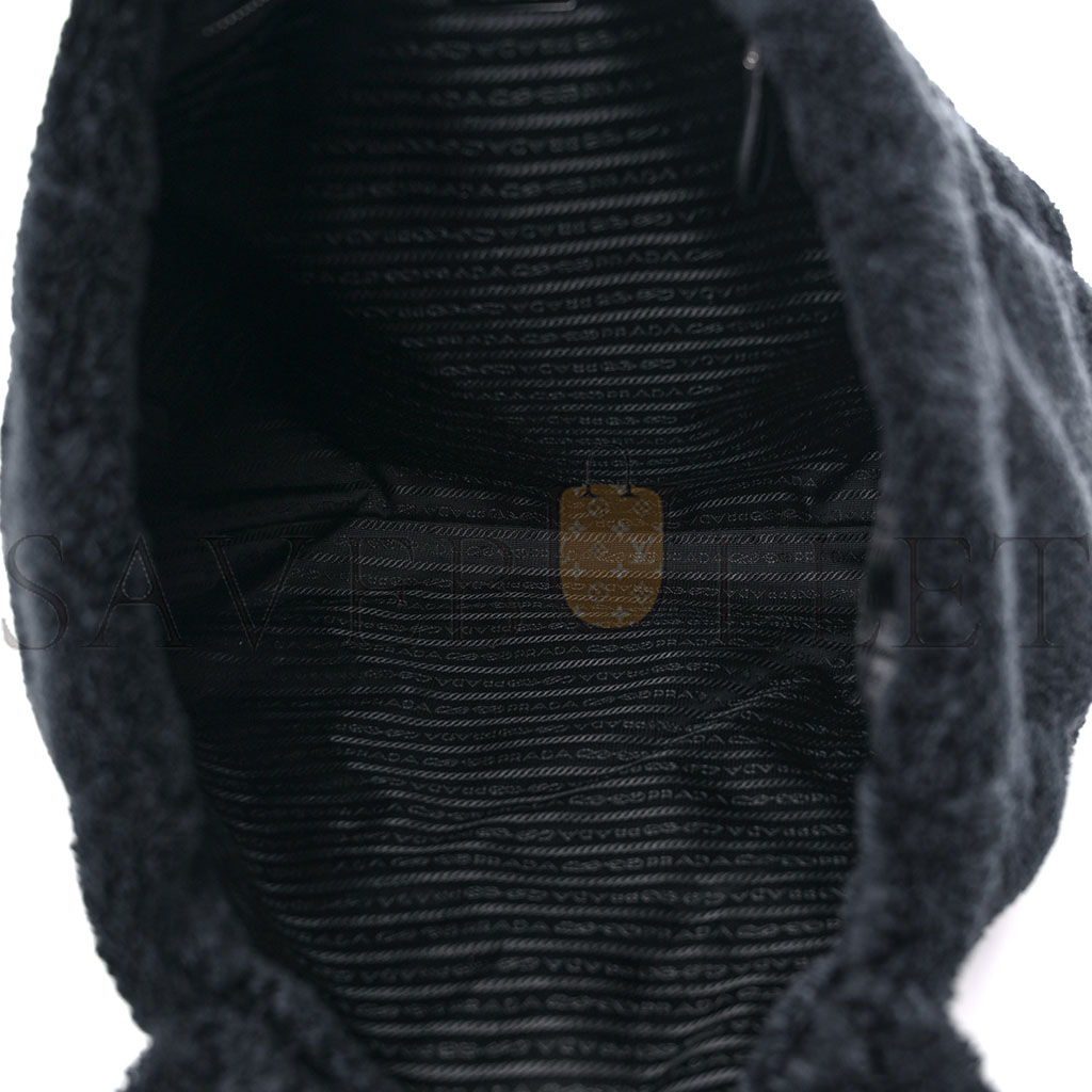 Pra*a terry tote bag black white (39*33*14cm)