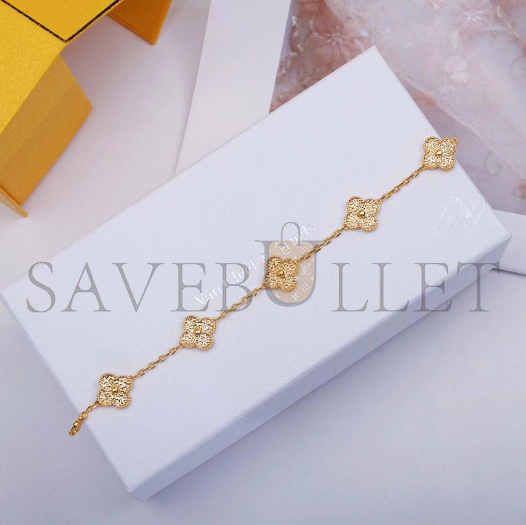 V*N CL*F arpels vintage alhambra bracelet, 5 motifs - yellow gold  vcaro1ie00