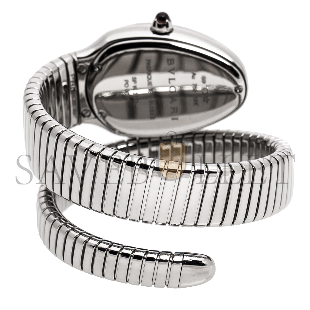 b*l*ai Di*m*nd pave 18k white gold serpenti tubogas women