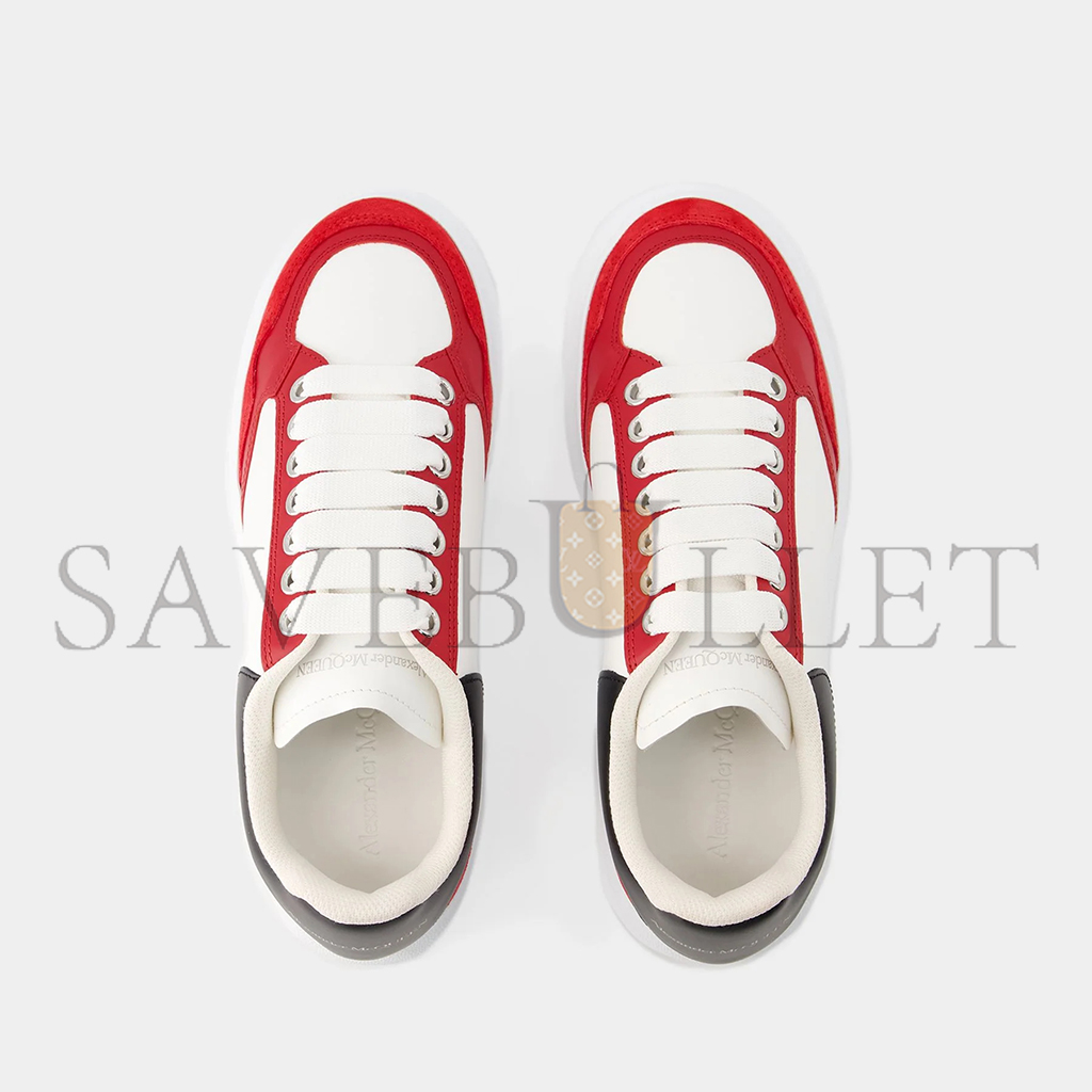 Ale*d*r m*q*en oversized sneakers leather white red 757710wia5v6044