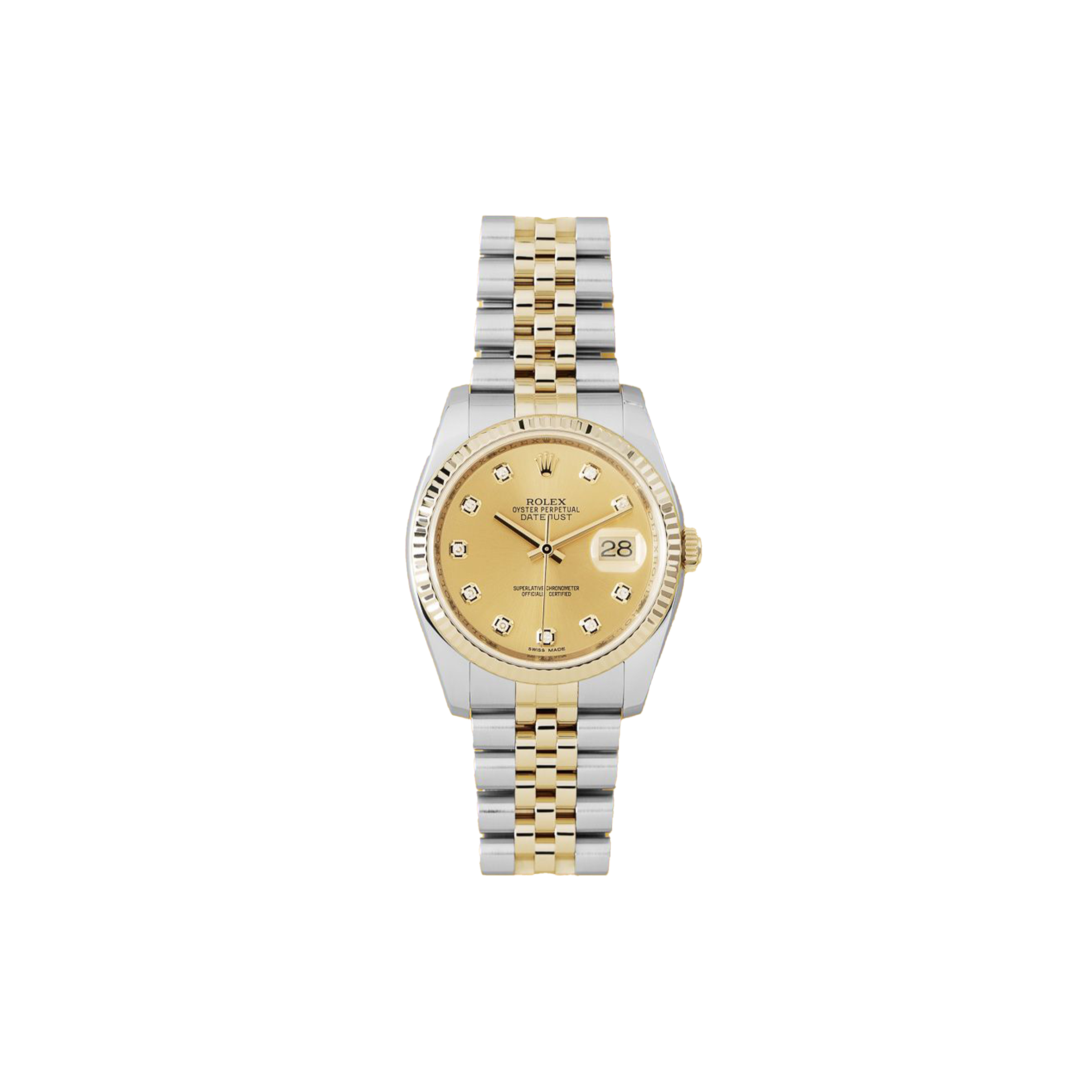 r*l*x datejust 36 champagne Di*m*nd watch 126233