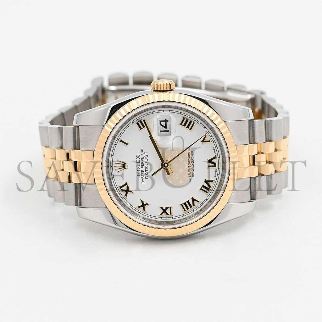 R*l*x datejust 36 oyster, 36 mm, oystersteel and yellow gold watch 126233