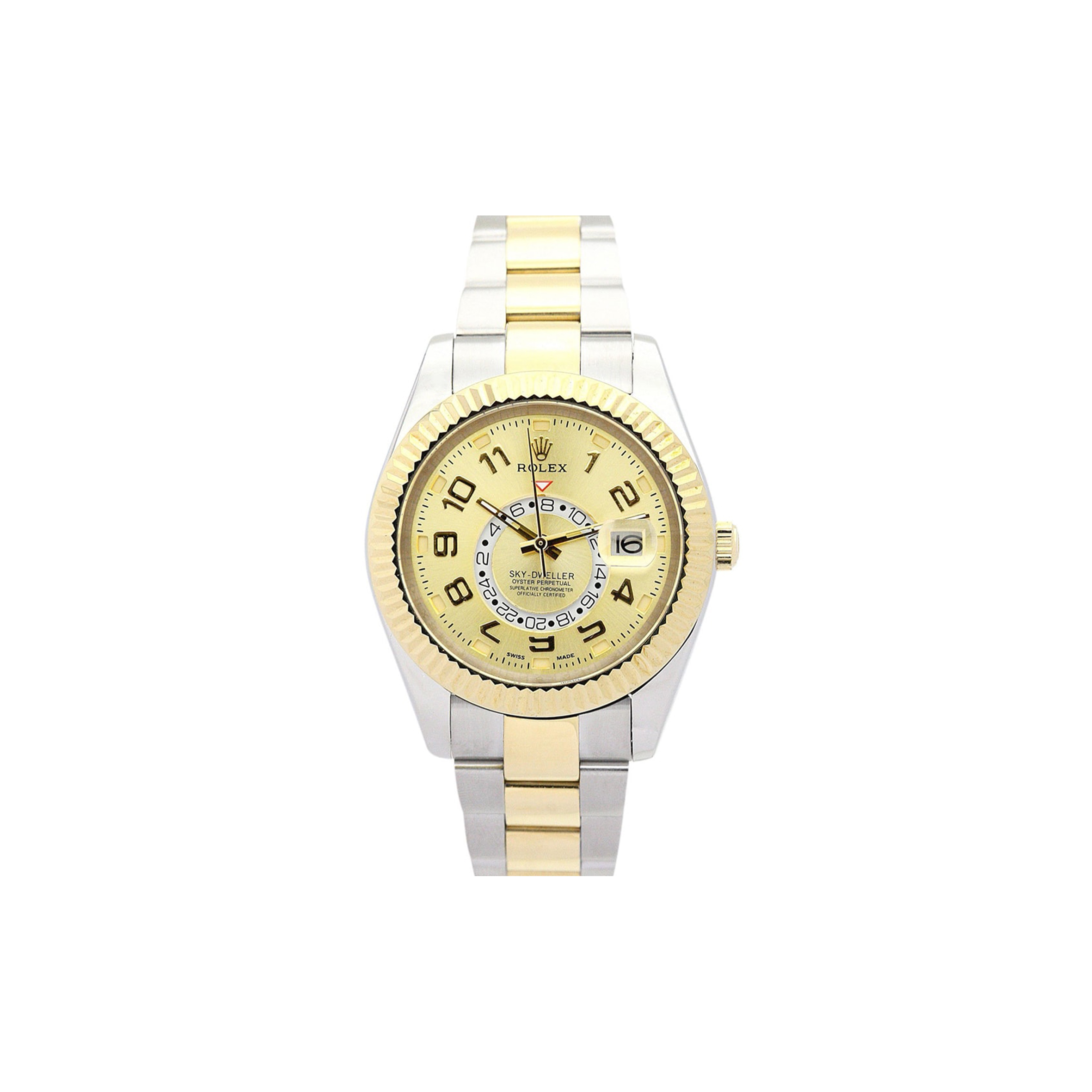 R*l*x sky-dweller 42mm gold dial watch 326938