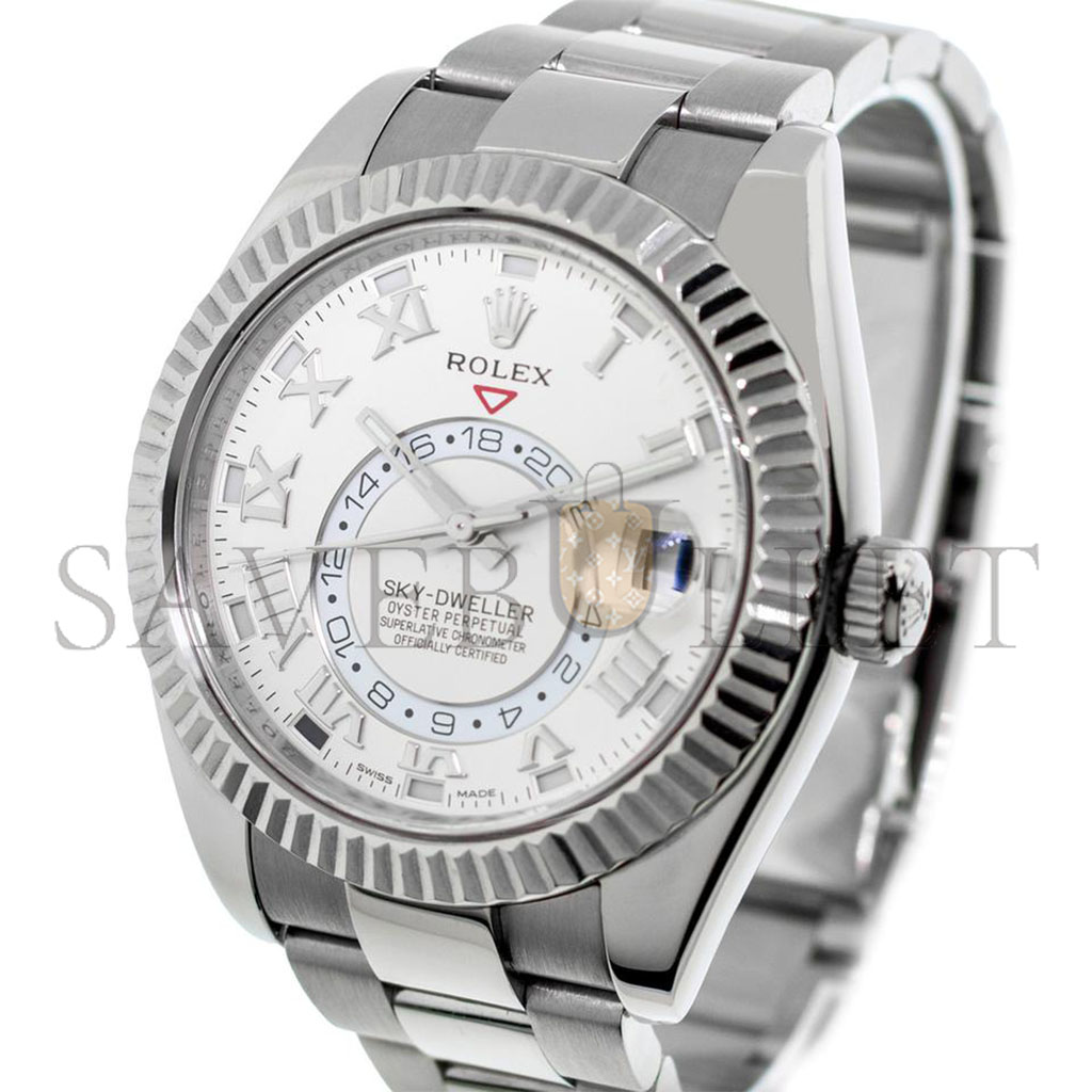 R*l*x sky-dweller 42mm white gold white roman dial watch 326939