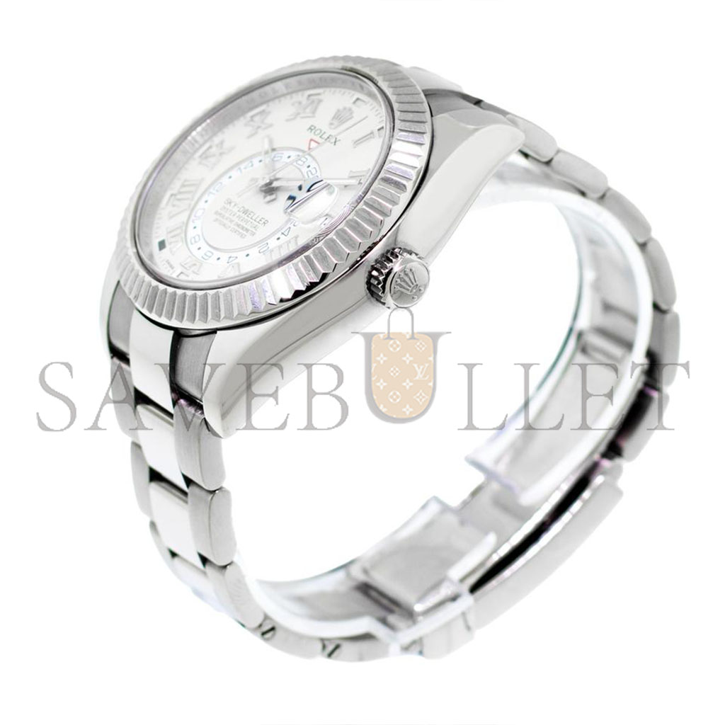 R*l*x sky-dweller 42mm white gold white roman dial watch 326939