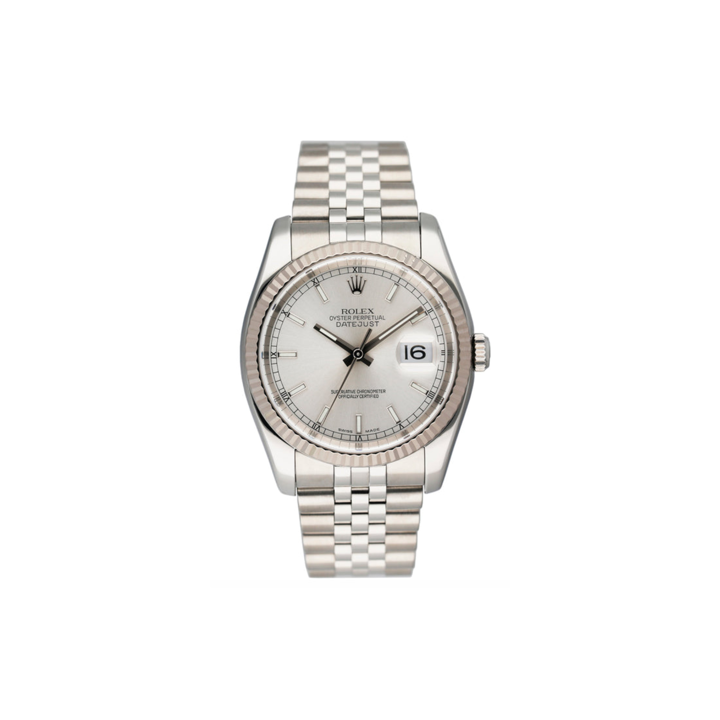 R*l*x datejust 36mm silver dial watch 116234