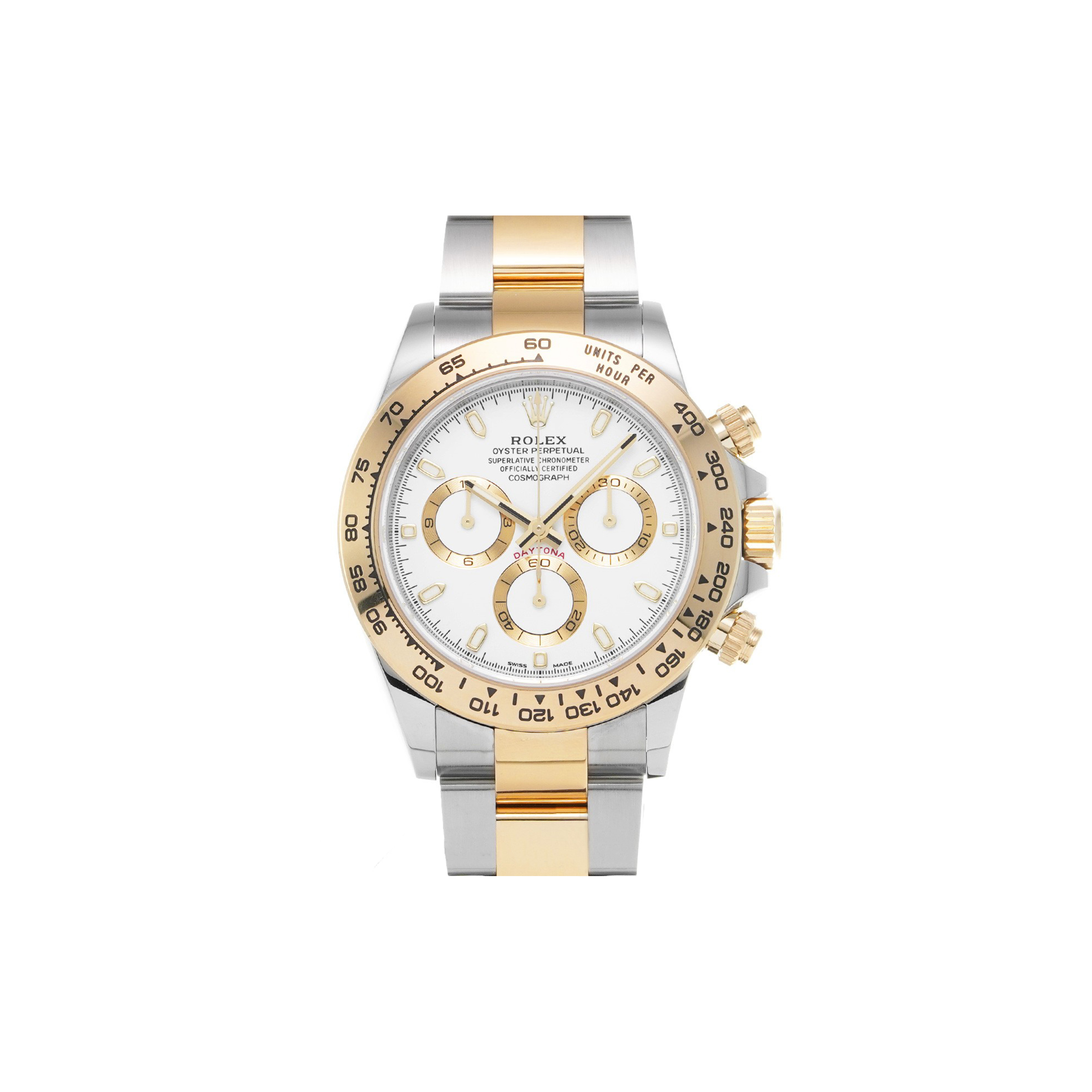 R*l*x daytona two tone white dial watch 116503