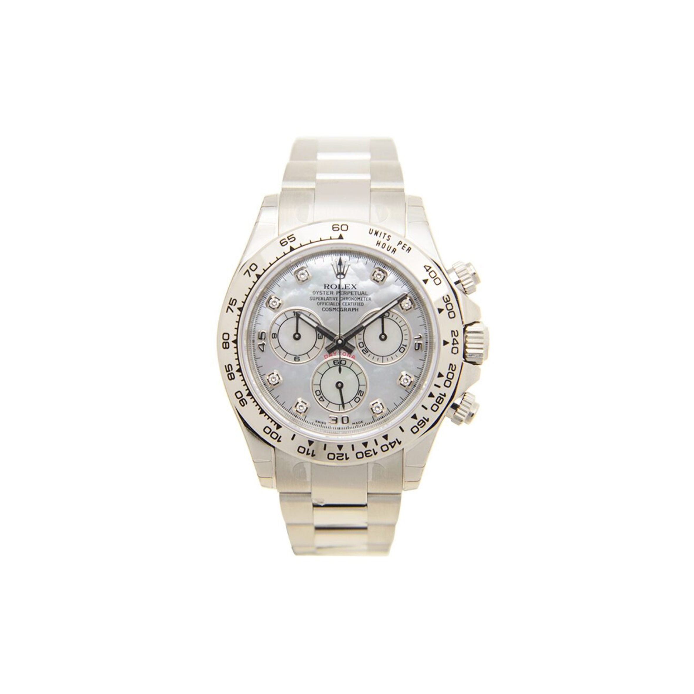 R*l*x daytona white gold dial watch 116509