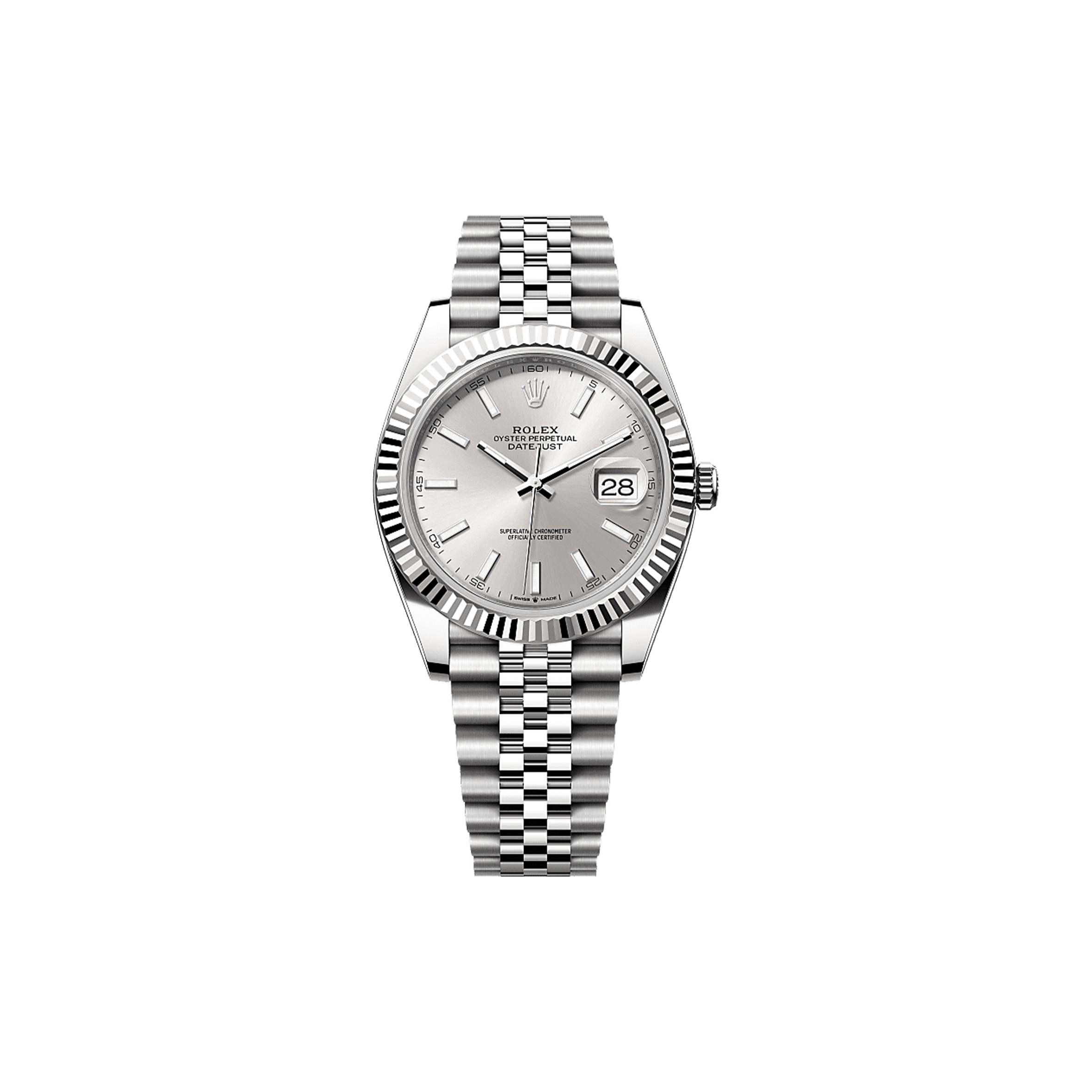 R*l*x datejust 41 oyster, 41 mm, oystersteel and white gold watch 126334-0004