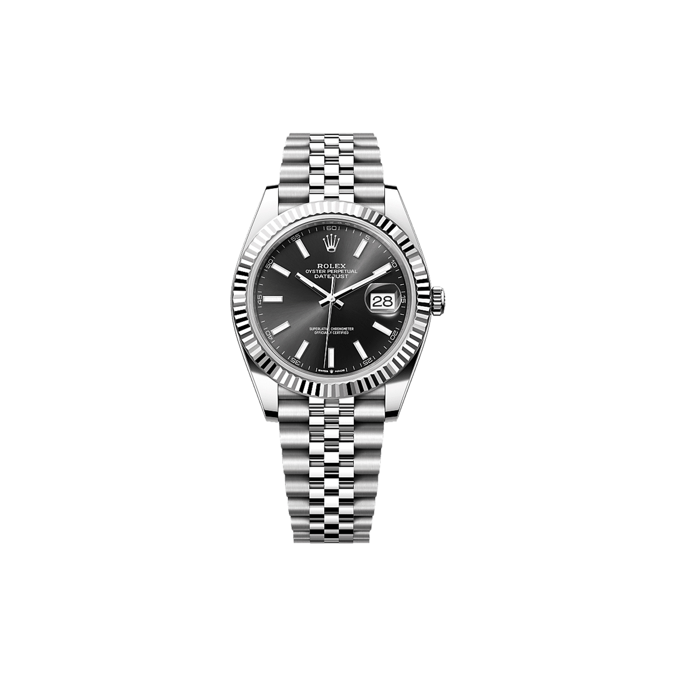 R*l*x datejust 41 oyster, 41 mm, oystersteel and white gold watch 126334-0018