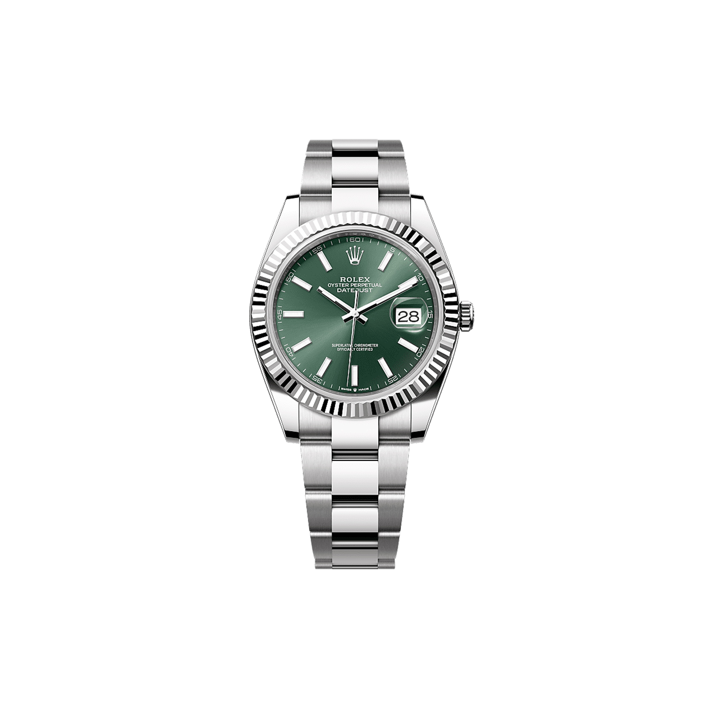 R*l*x datejust 41 oyster, 41 mm, oystersteel and white gold watch 126334-0027