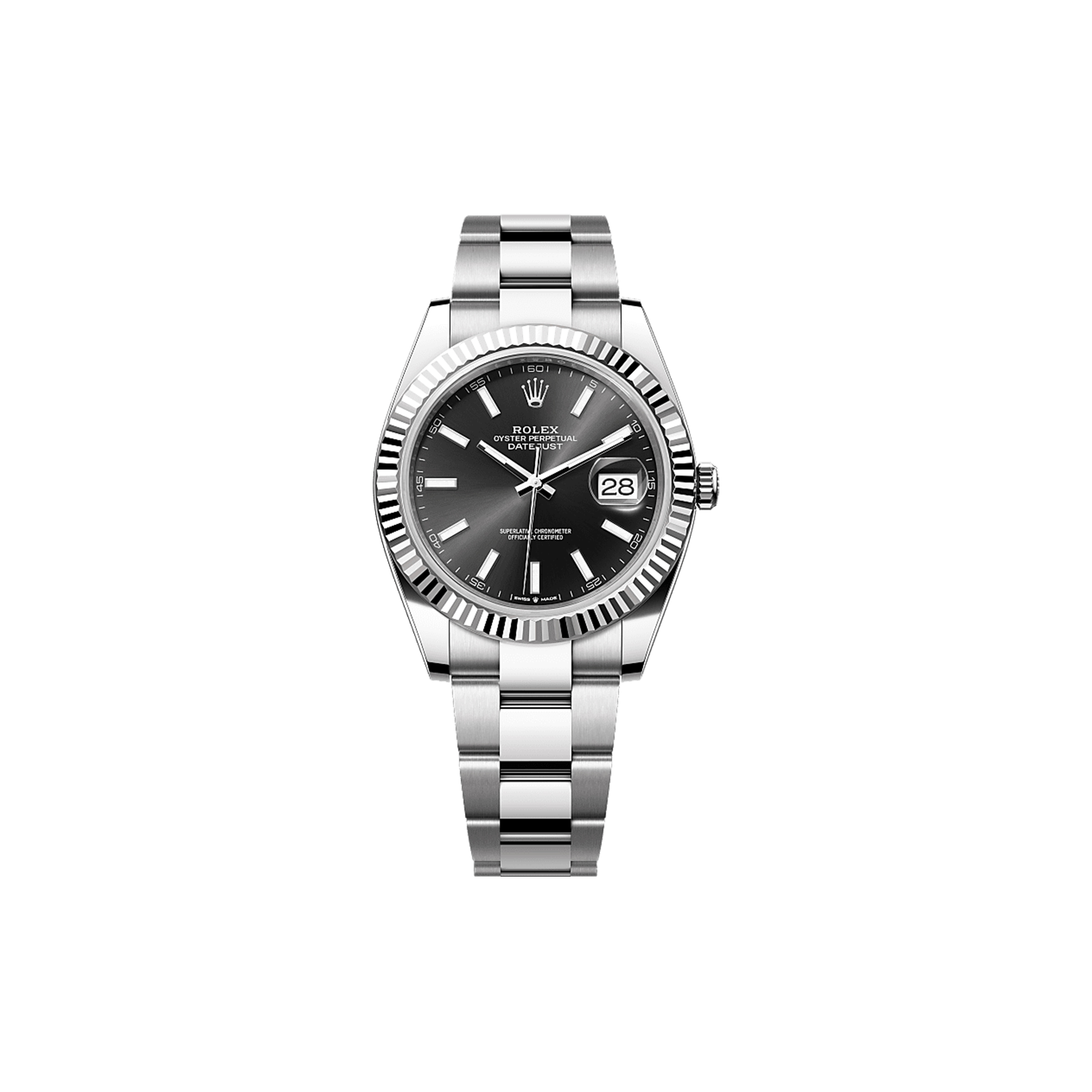 R*l*x datejust 41 oyster, 41 mm, oystersteel and white gold watch 126334-0017