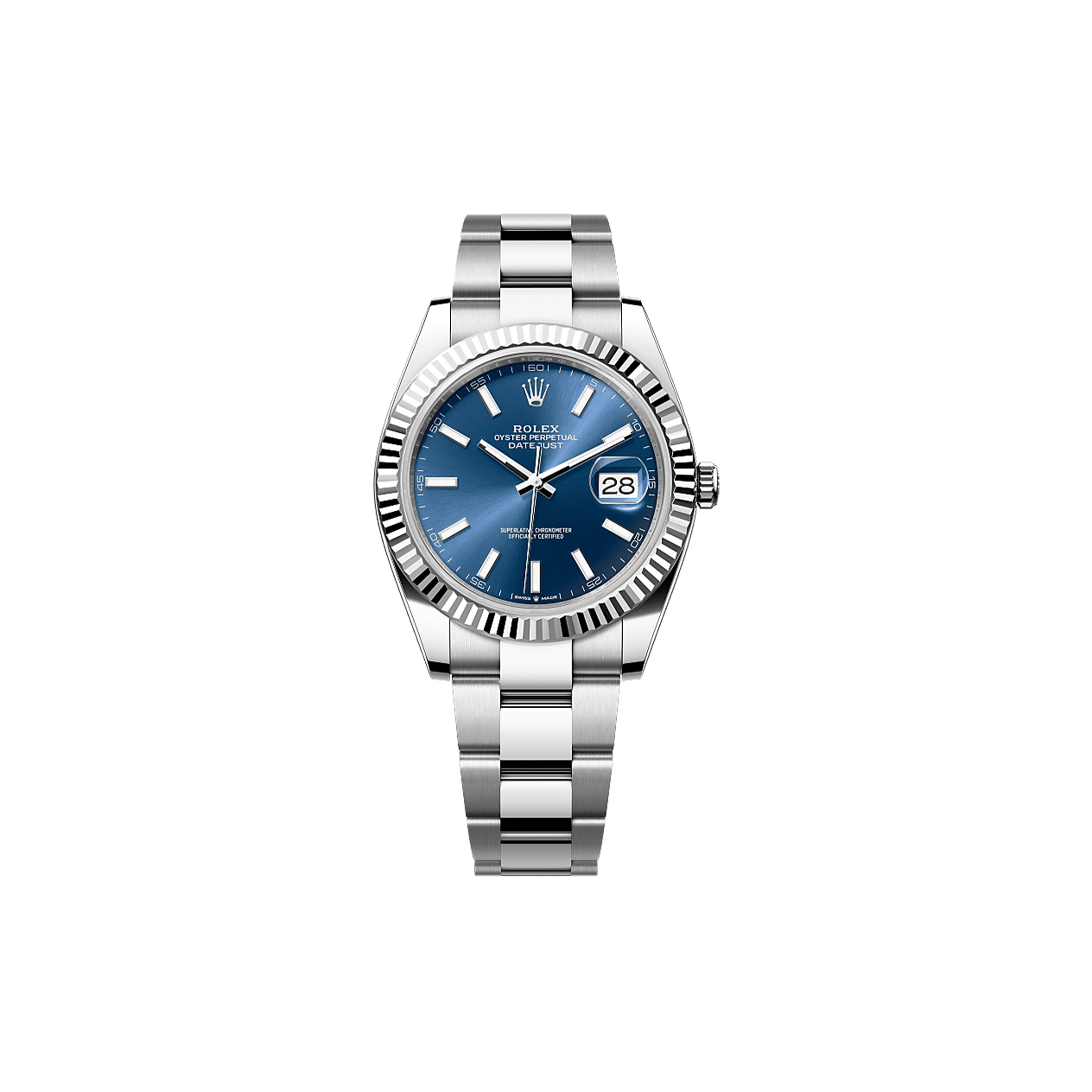 R*l*x datejust 41 oyster, 41 mm, oystersteel and white gold watch 126334-0001