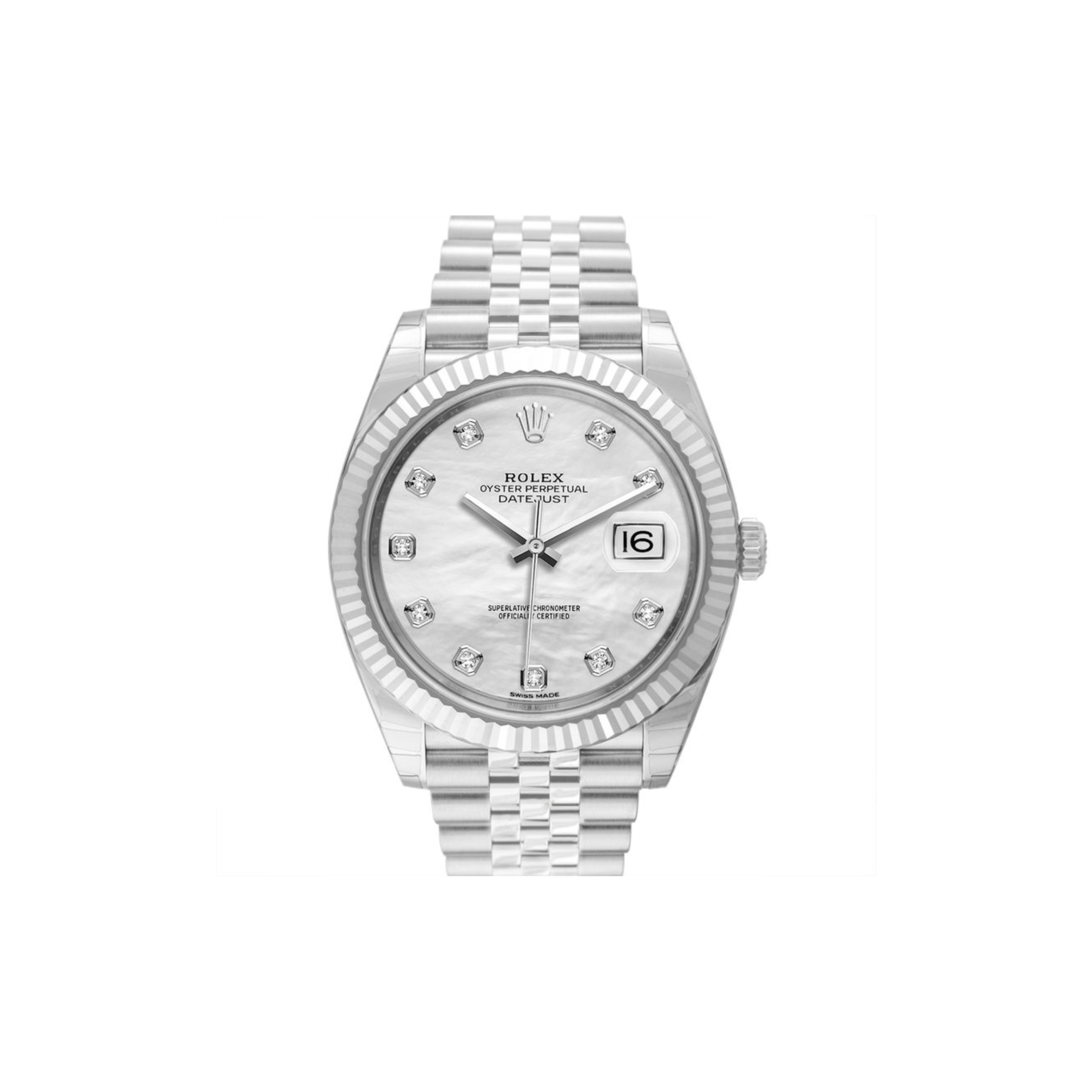 R*l*x datejust 41 stainless steel fluted watch 126334-0020