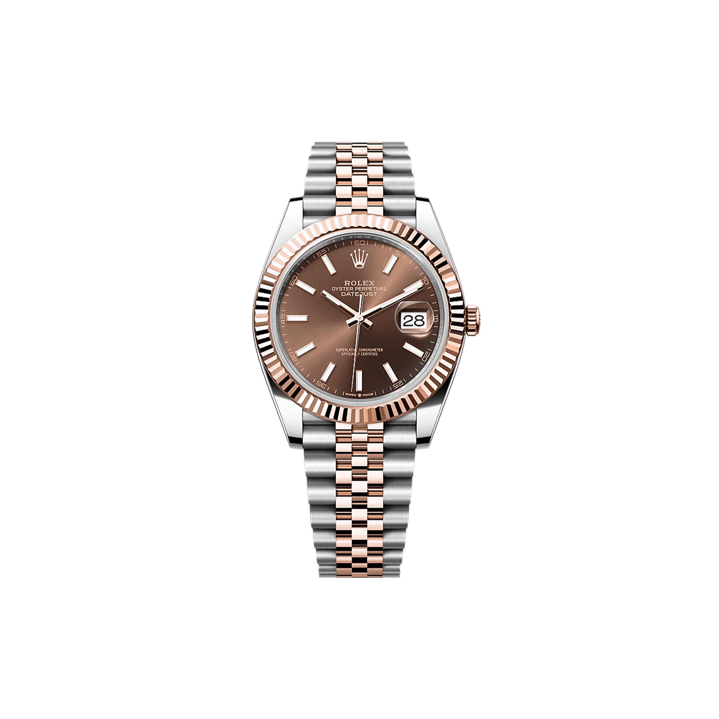 R*l*x datejust 41 oyster, 41 mm, oystersteel and everose gold watch 126331-0002