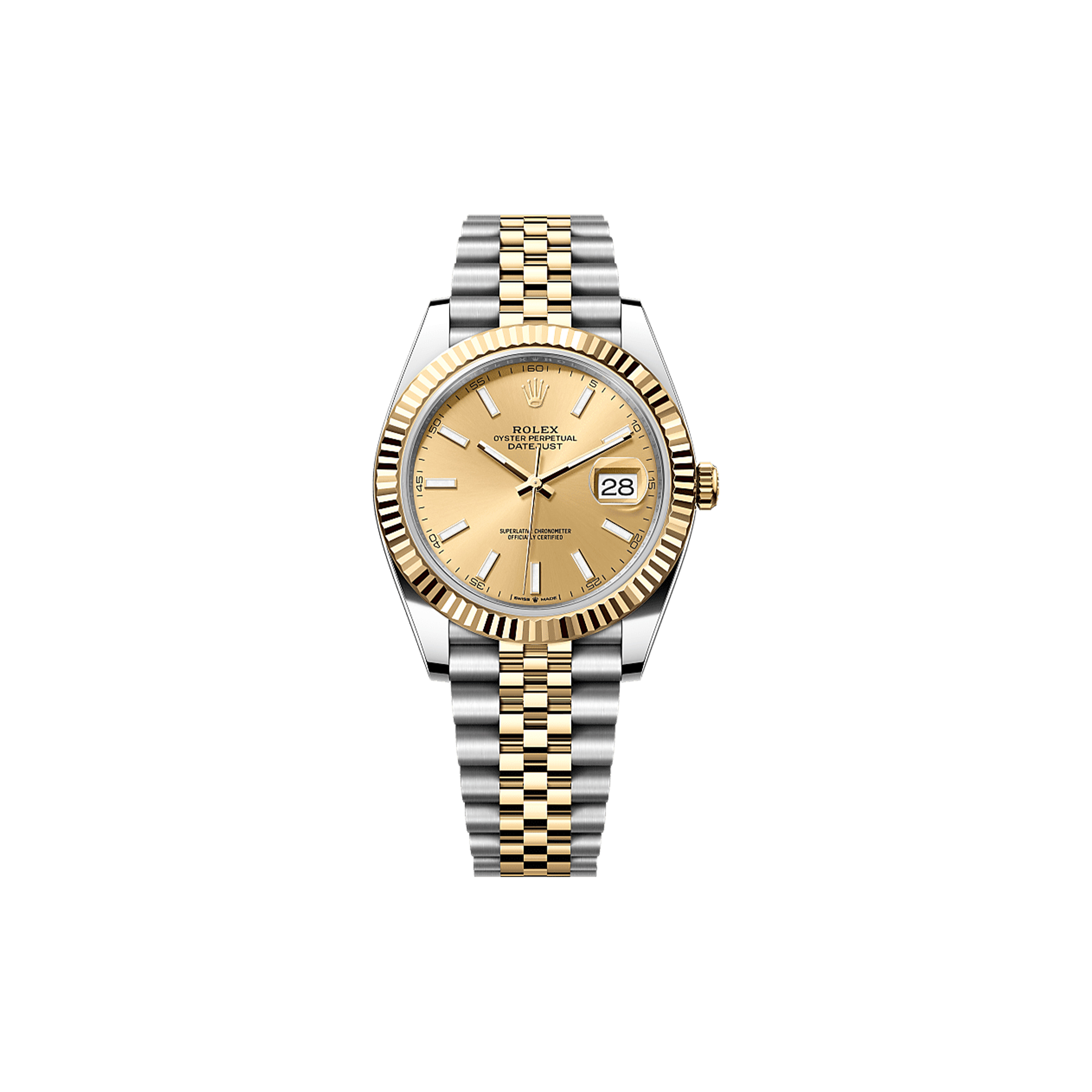 R*l*x datejust 41 oyster, 41 mm, oystersteel and yellow gold watch 126333-0010
