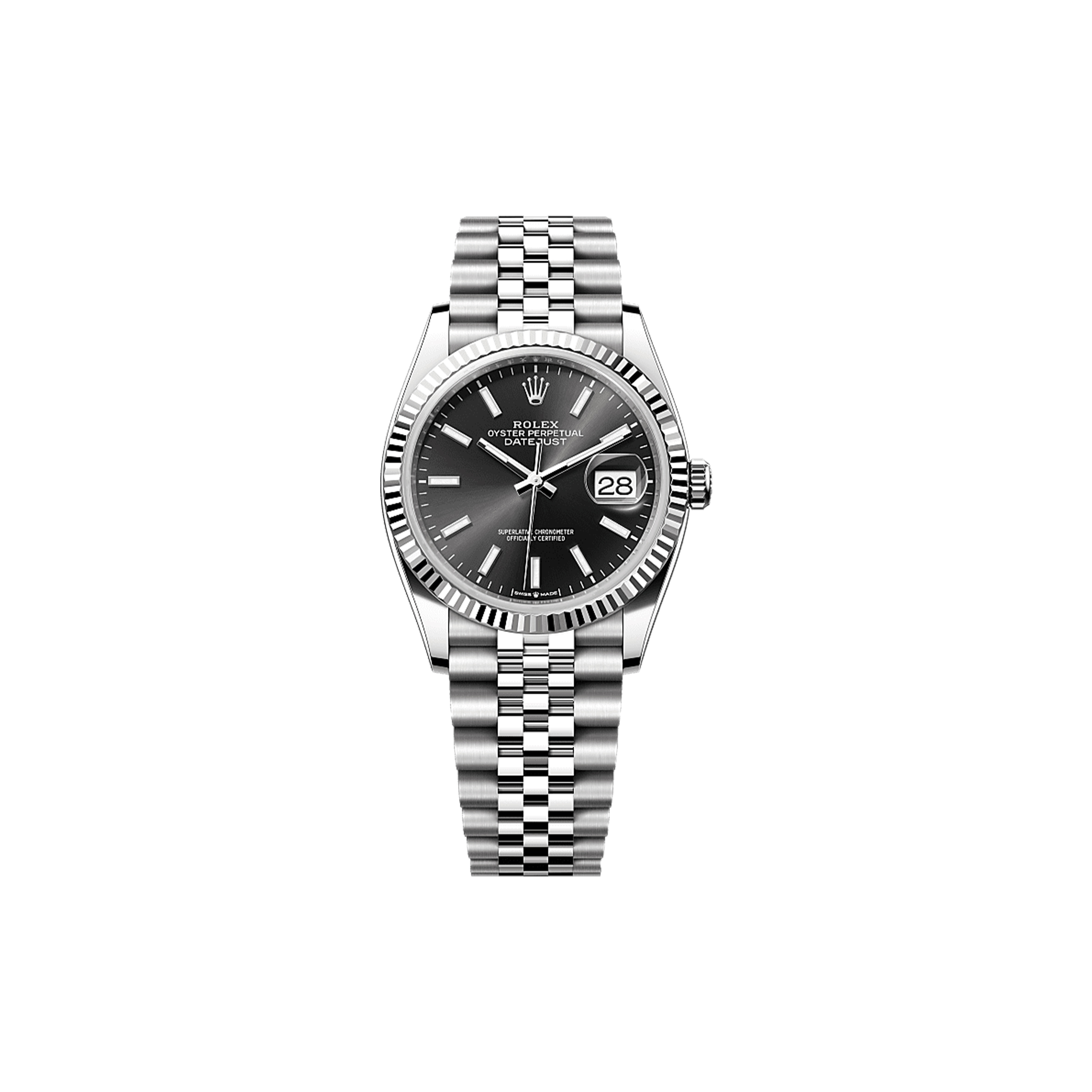 R*l*x datejust 36 oyster, 36 mm, oystersteel and white gold watch 126234-0015