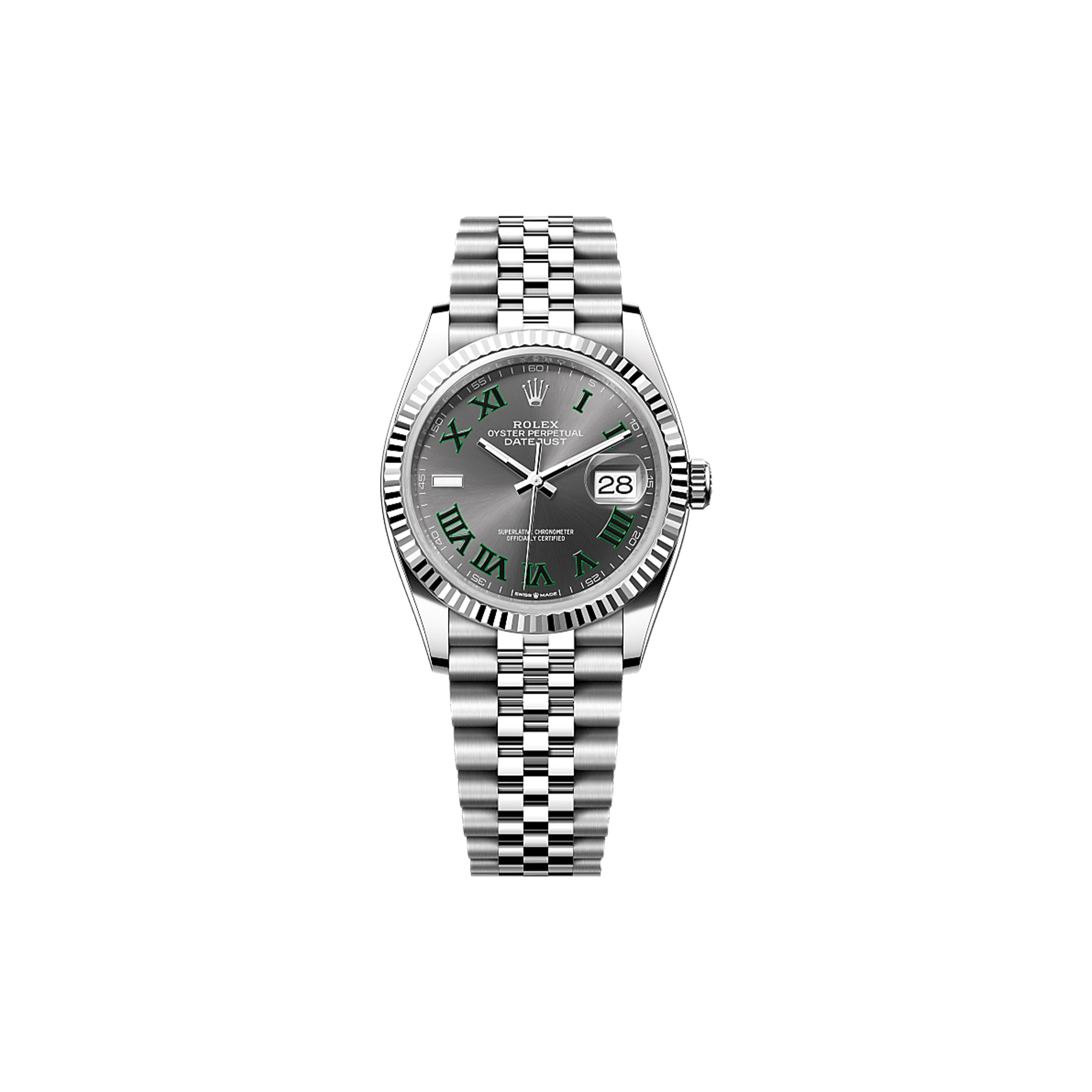 R*l*x datejust 36 oyster, 36 mm, oystersteel and white gold watch 126234-0045