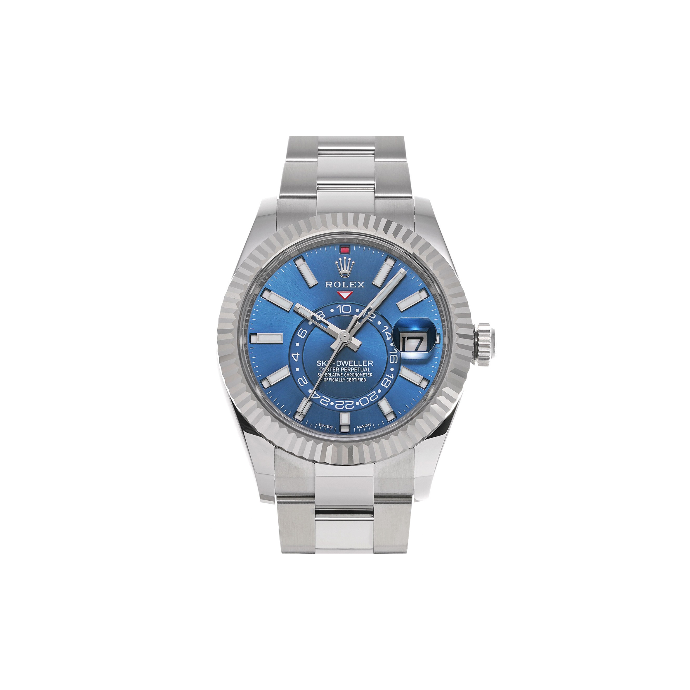 R*l*x sky-dweller series bright blue dial watch 326934