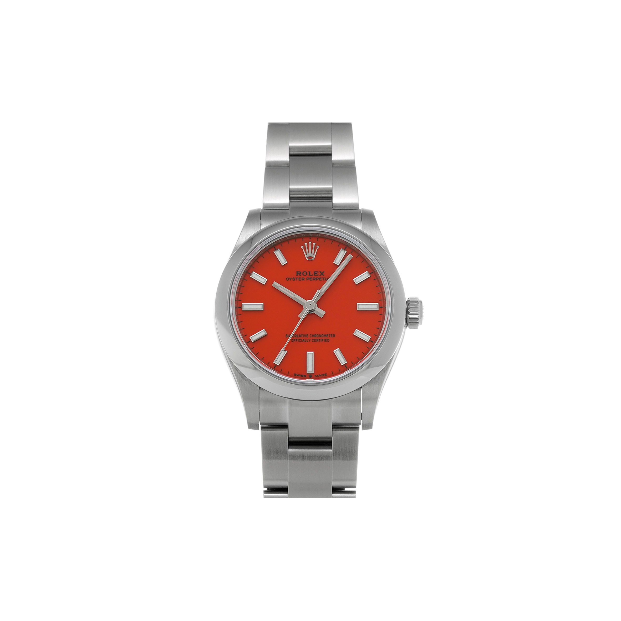 R*l*x oyster perpetual coral red watch 277200