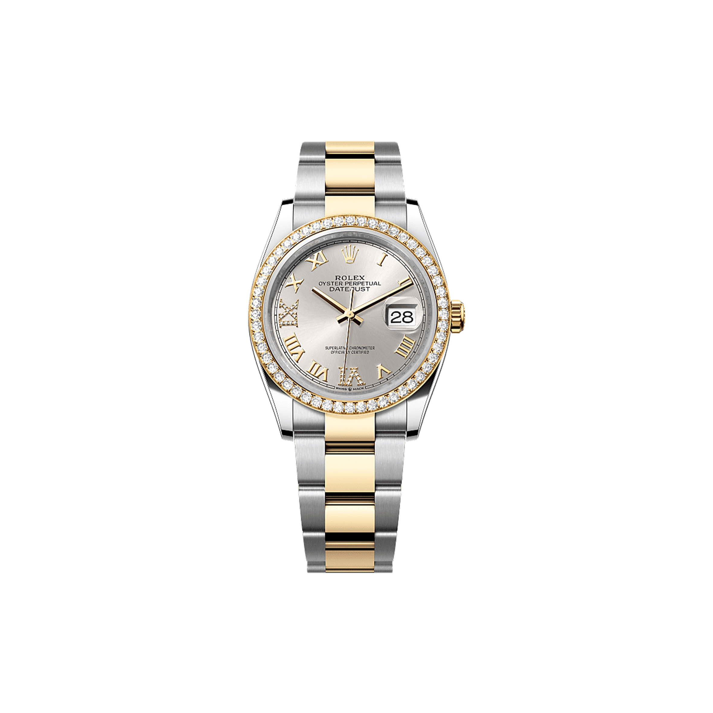 r*l*x datejust 36 oyster, 36 mm, oystersteel, yellow gold and Di*m*nds watch 126283rbr-0018