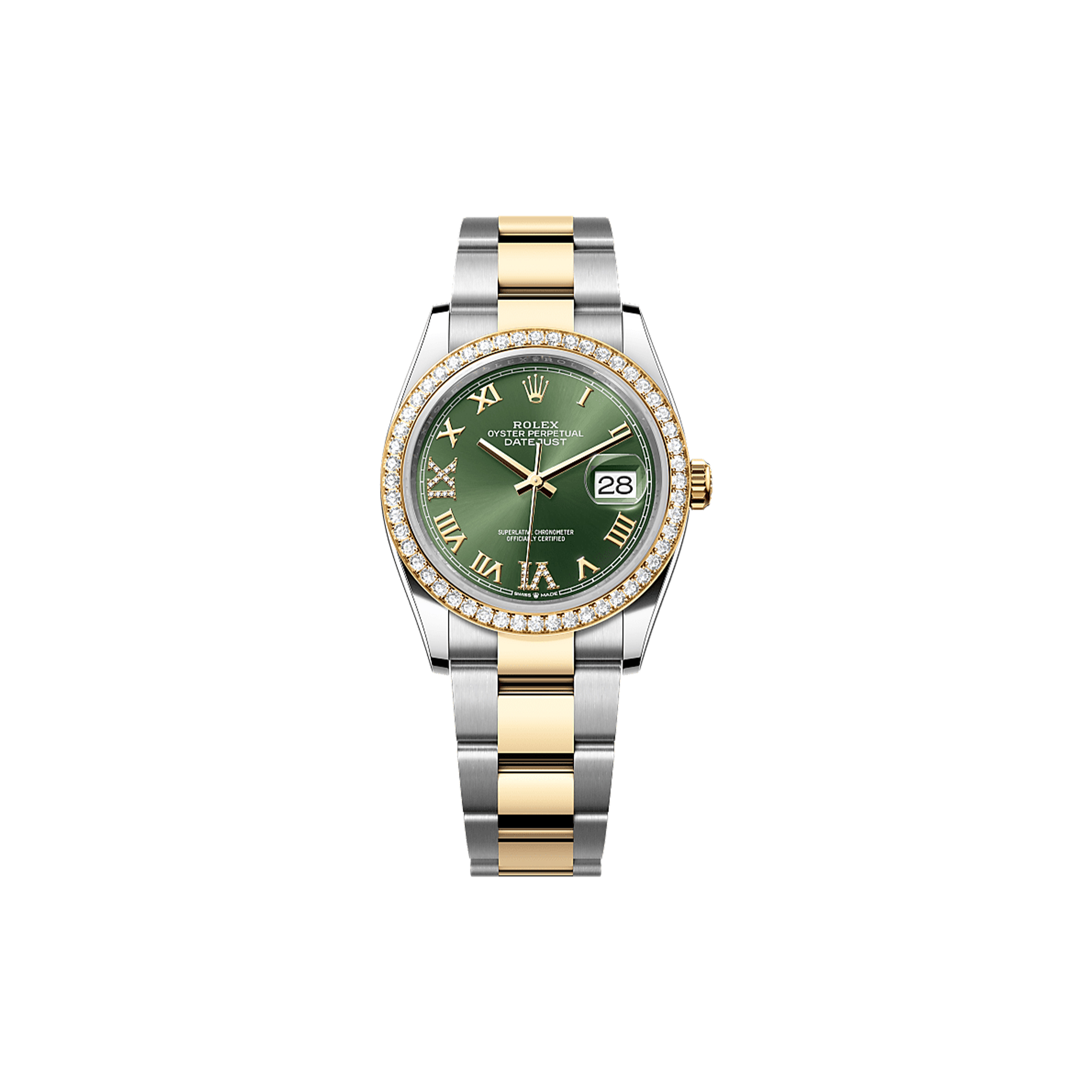 r*l*x datejust 36 oyster, 36 mm, oystersteel, yellow gold and Di*m*nds watch 126283rbr-0012