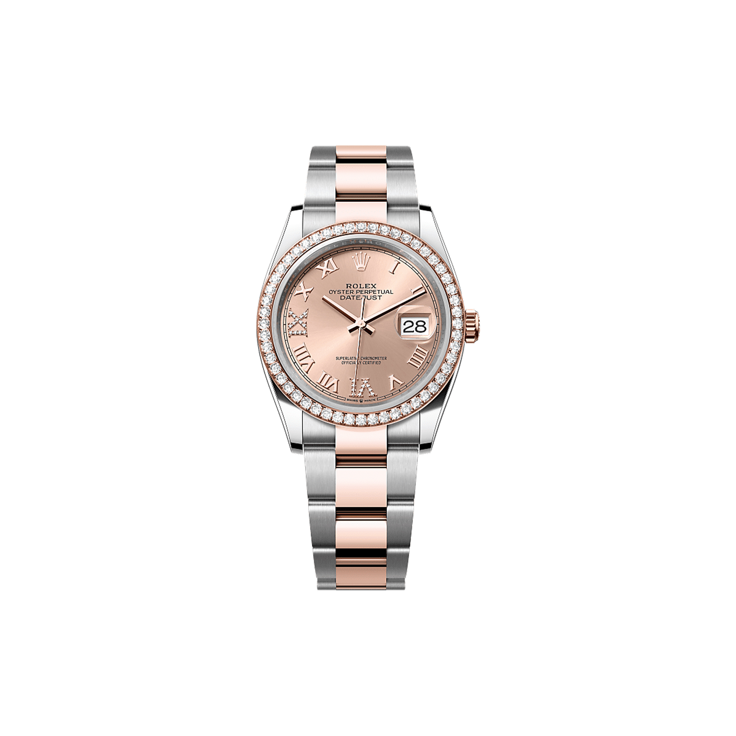 r*l*x datejust 36 oyster, 36 mm, oystersteel, white gold and Di*m*nds watch 126284rbr-0016