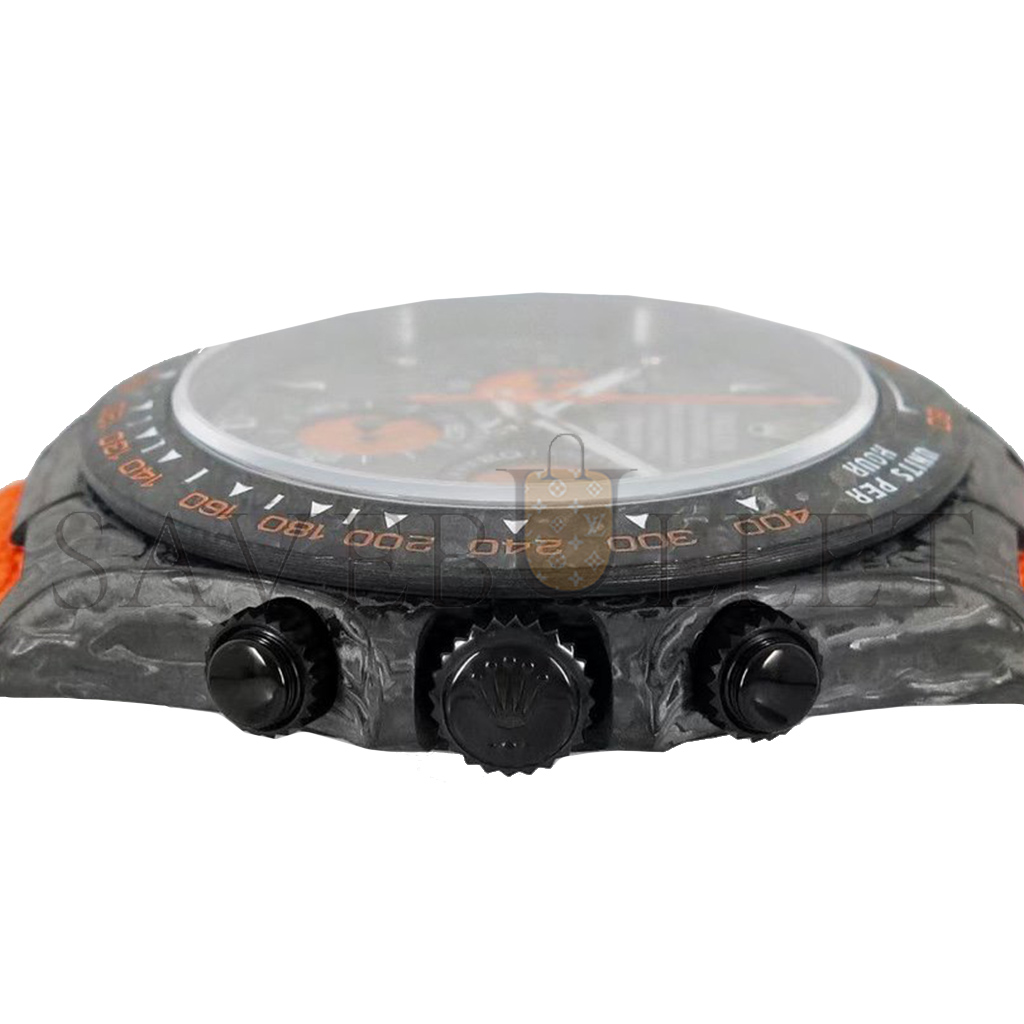 R*l*x daytona diw carbon swissreplica dial orange strap watch cm002-15c