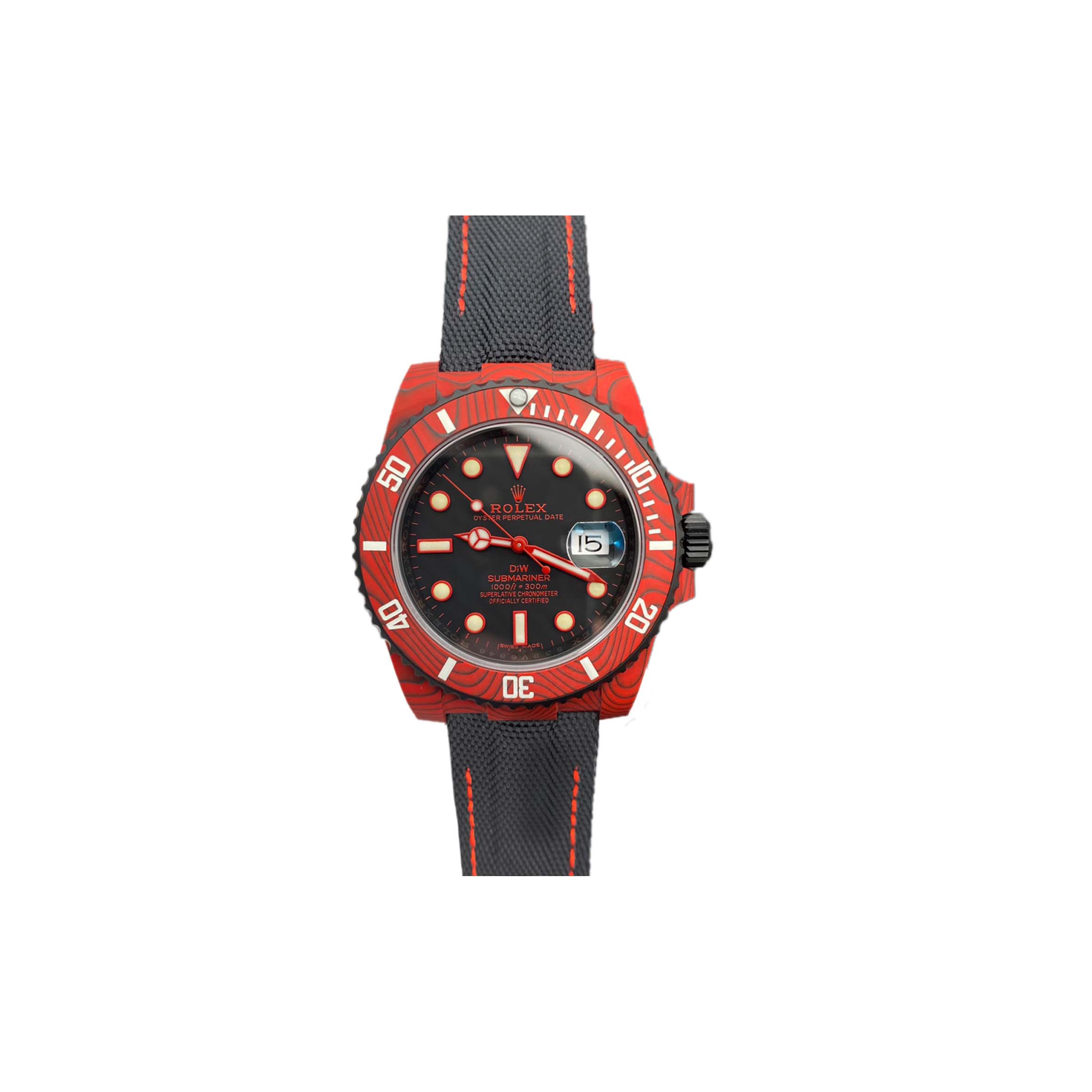 R*l*x submariner diw red carbon watch 116610