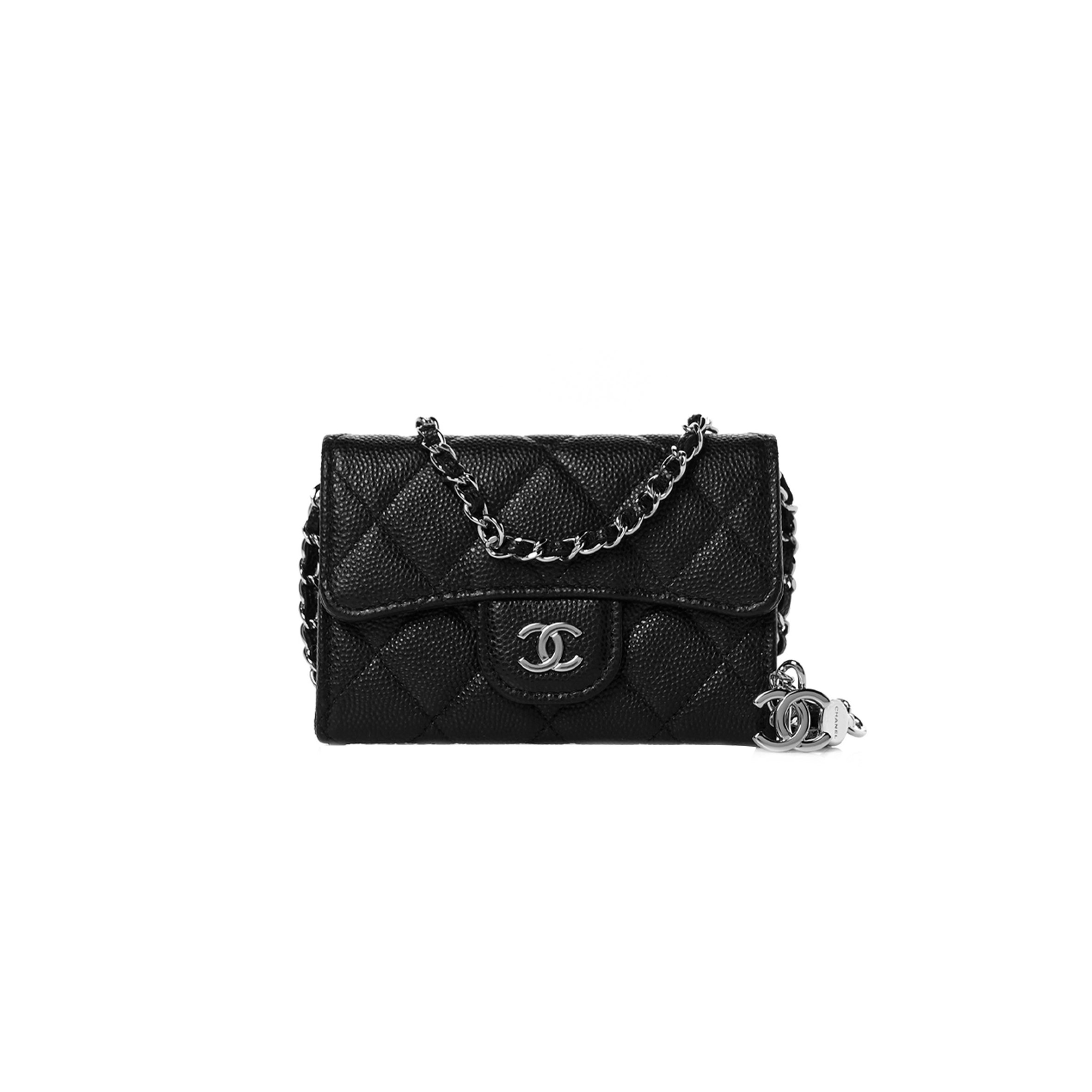 Ch*el caviar quilted flap classic belt bag black a81081 (10.5*7*2.5cm)