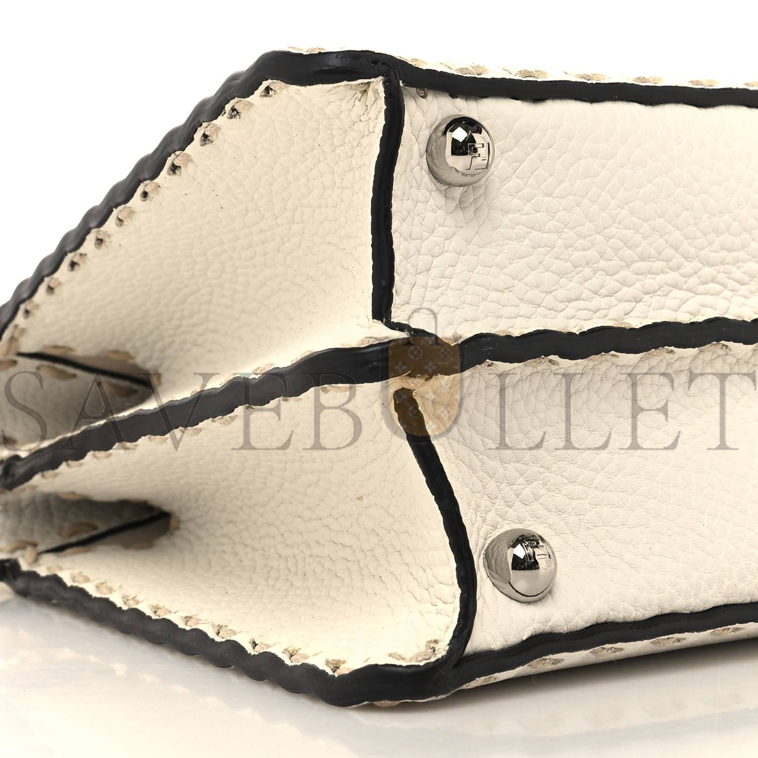 F**di vitello granato camoscio elaphe python print macro stitchings small peekaboo i see u iconic satchel white roccia (33*25*11cm)