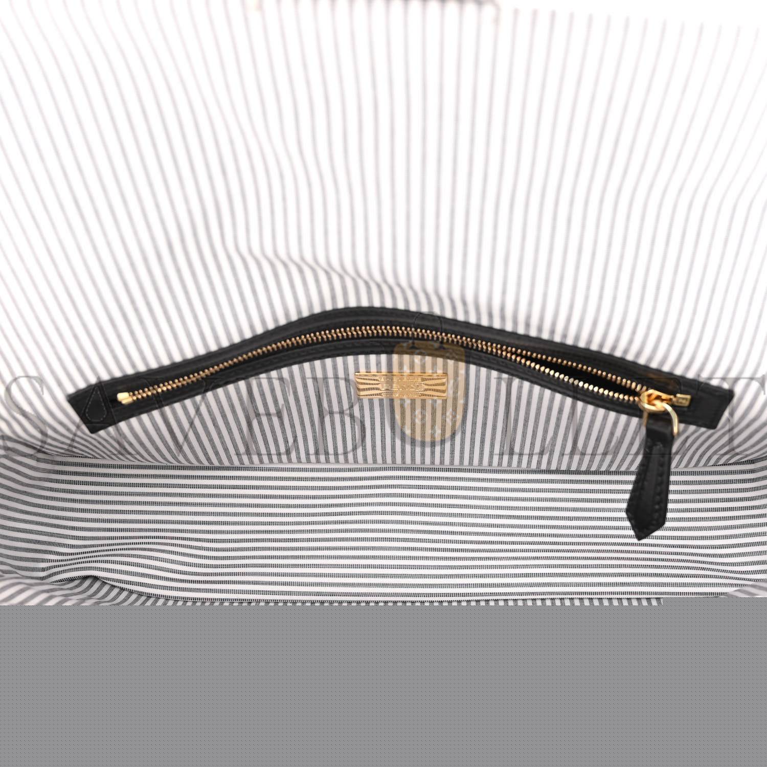 F**di cotton cuoio bretagna striped baguette grigio white black (27*15*6cm)