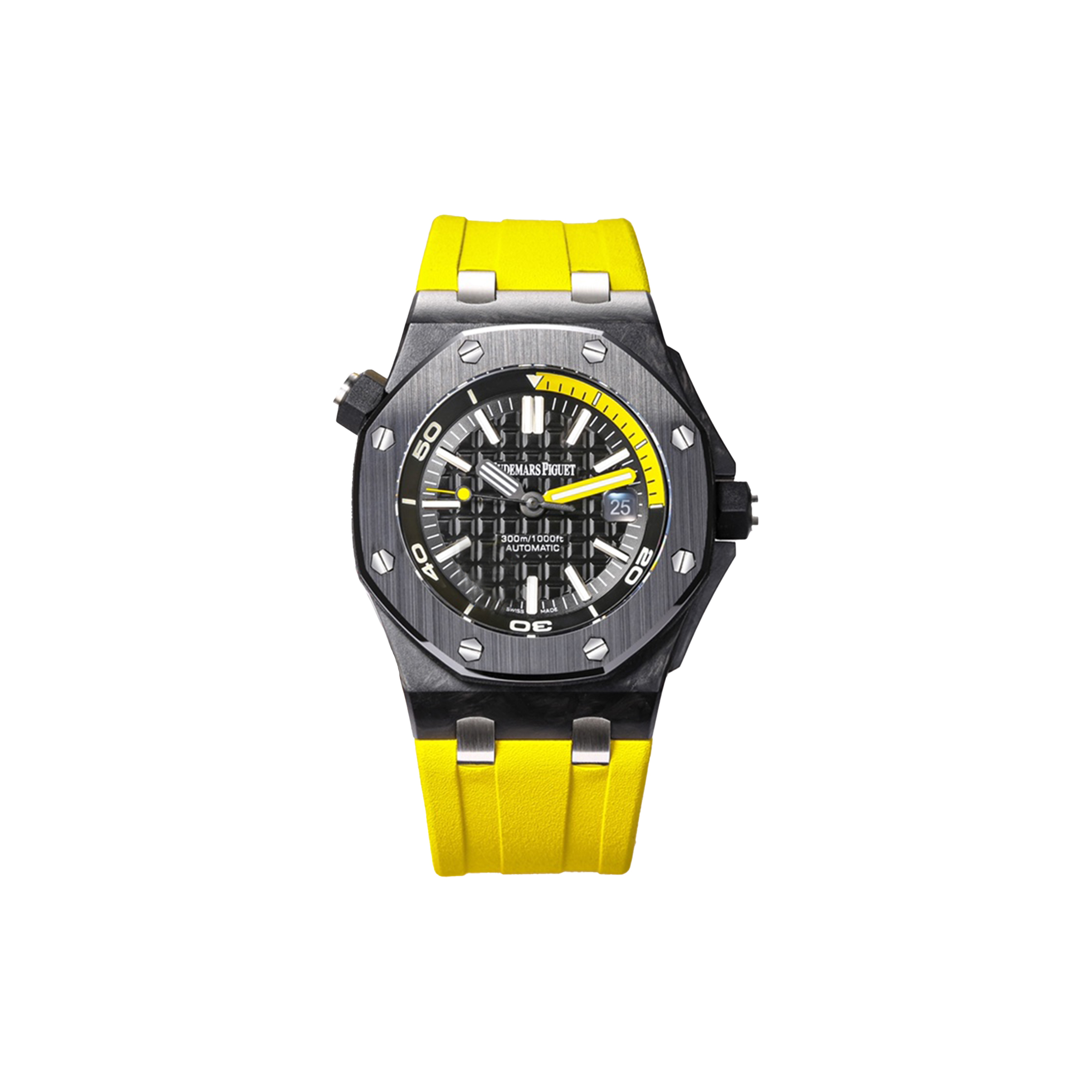audemars P*g*et royal oak offshore diver black dial carbon watch 15706au.oo.a002ca.01