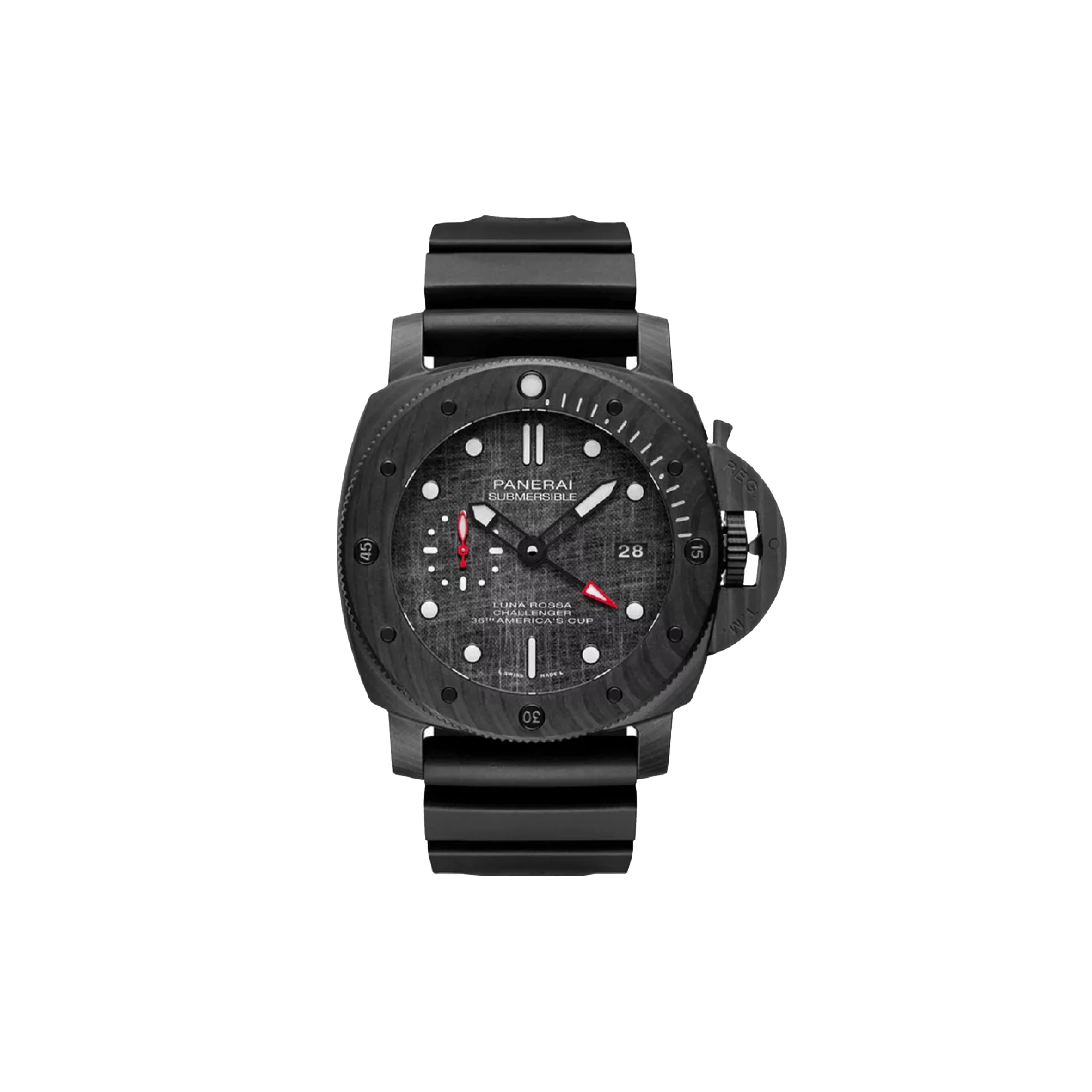 Pa*e*ai submersible luna rossa carbotech gmt watch pam01039