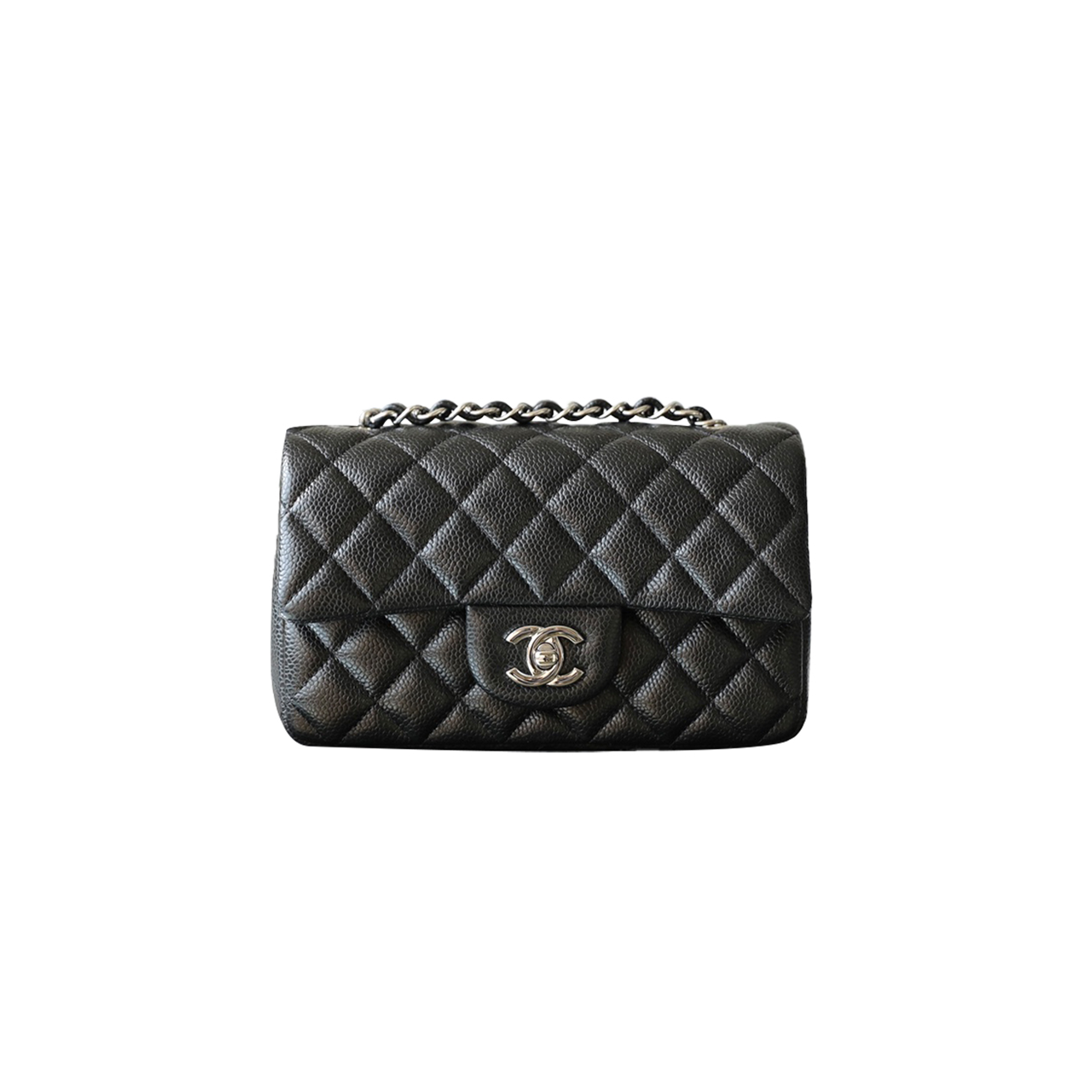 Ch*el classic flap large mini black cowhide caviar a69900 (20*12.5*6cm)