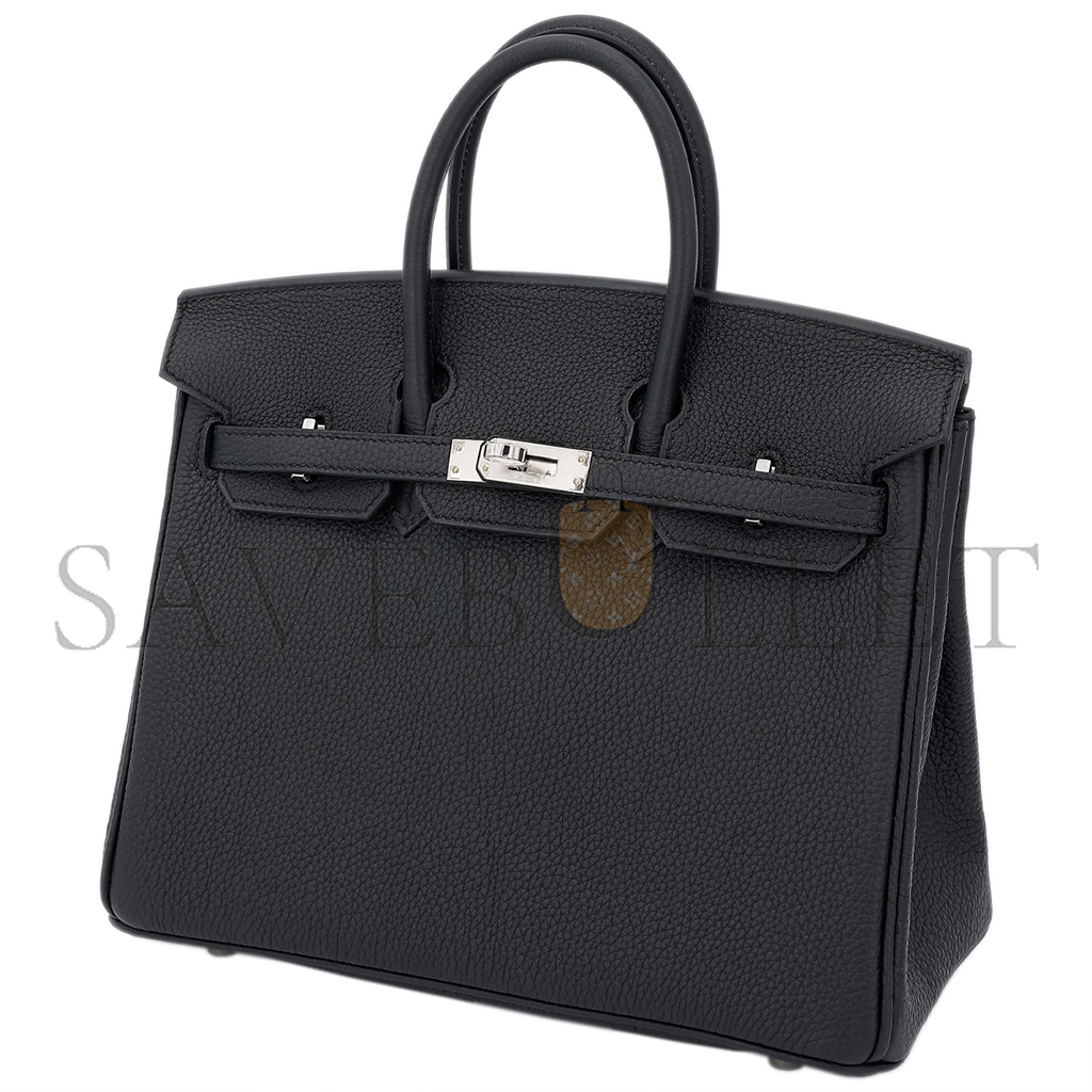 H**mes master birkin 25 noir black togo calfskin silver buckle bag 10089040 (25*20*13cm)