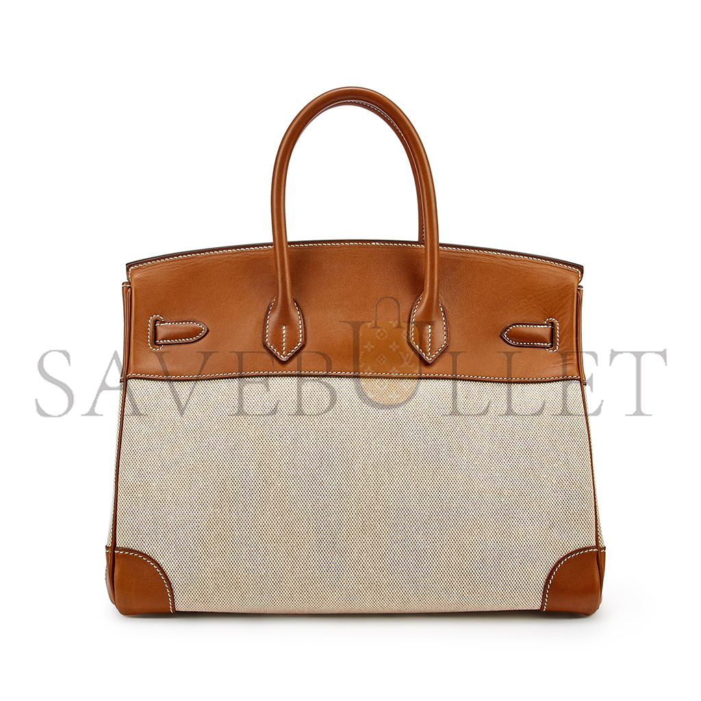 H**mes birkin 35 calico and golden brown leather bag 8023220073 (35*24*18cm)