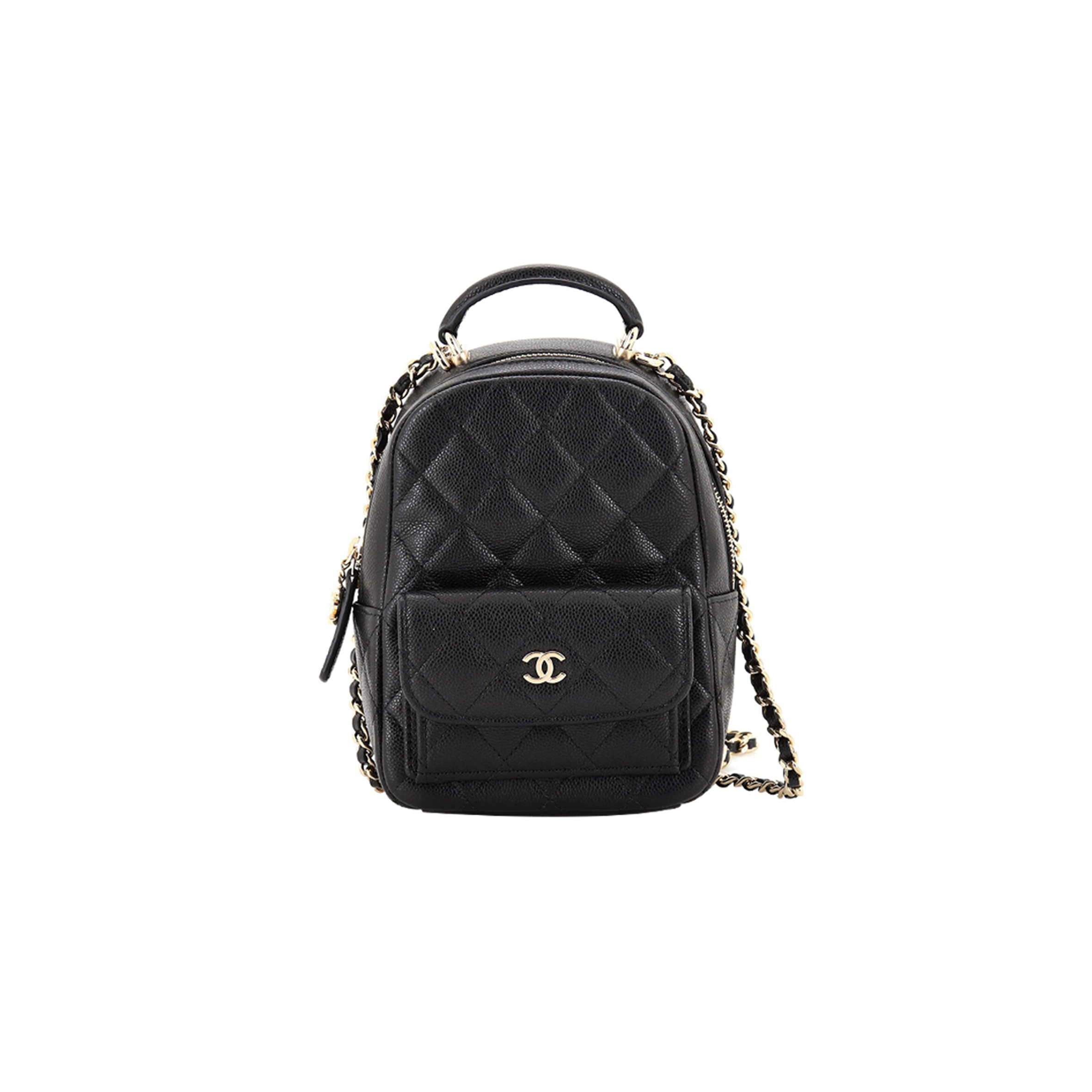Ch*el classic cc chain pocket backpack quilted caviar mini ap3753 (18*13*9cm)