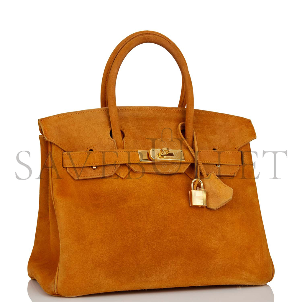 H**mes master birkin 30 potiron doblis gold hardware bag 5282117423 (30*22*16cm)
